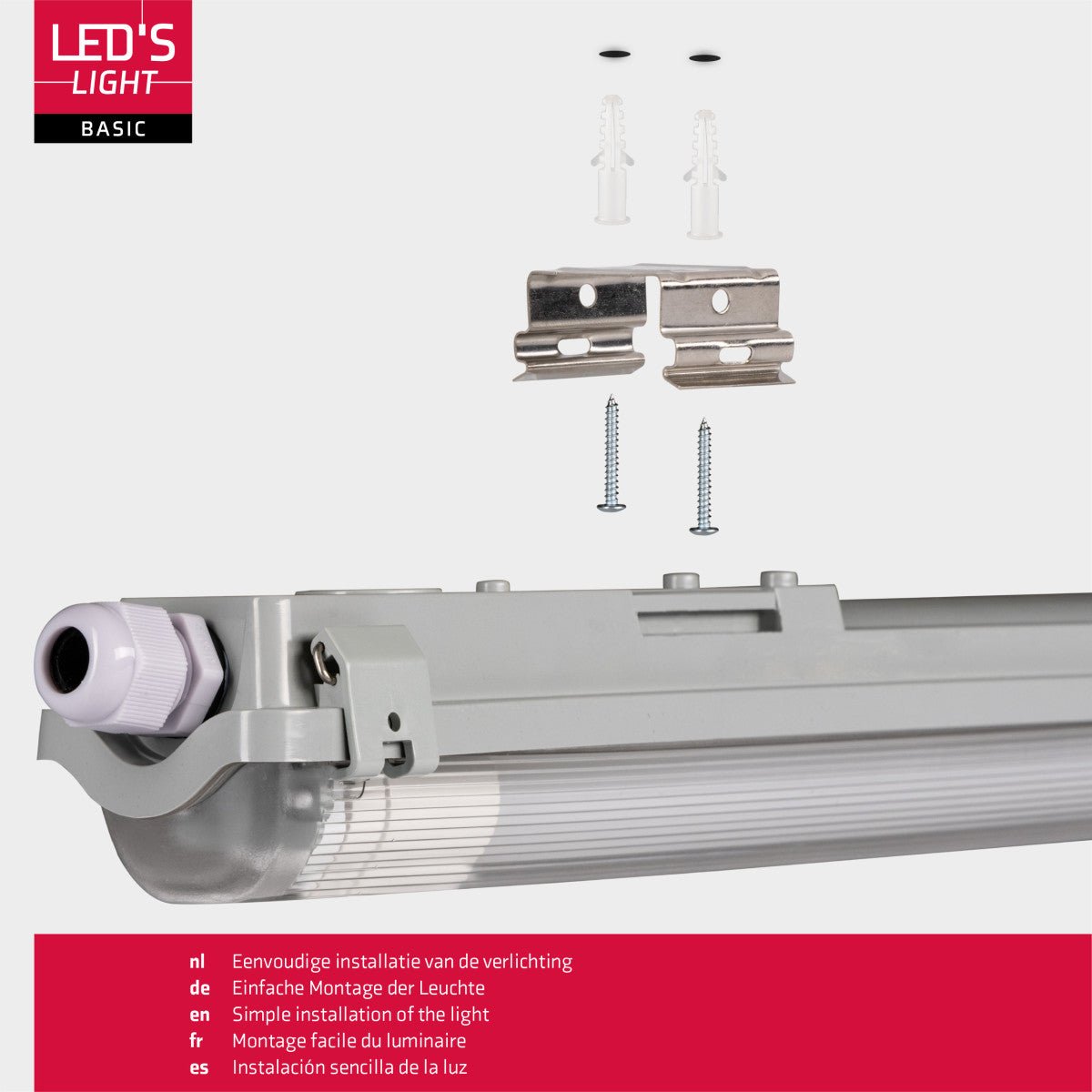 6 PACK - LED's Light LED TL armatuur met lamp 120 cm - Koud wit licht 6500 K - Waterdicht - Complete set LED.nl