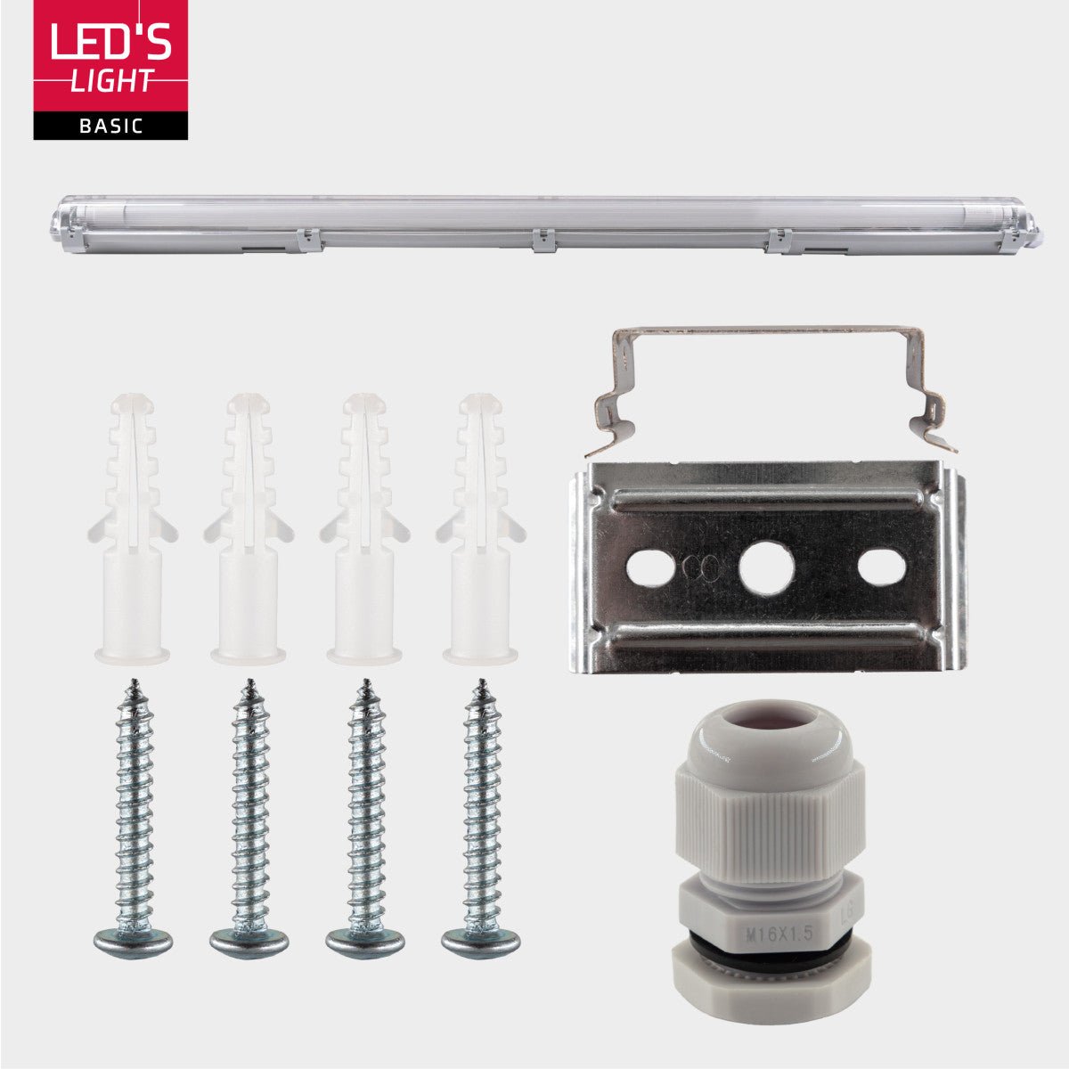 6 PACK - LED's Light LED TL armatuur met lamp 120 cm - Koud wit licht 6500 K - Waterdicht - Complete set LED.nl