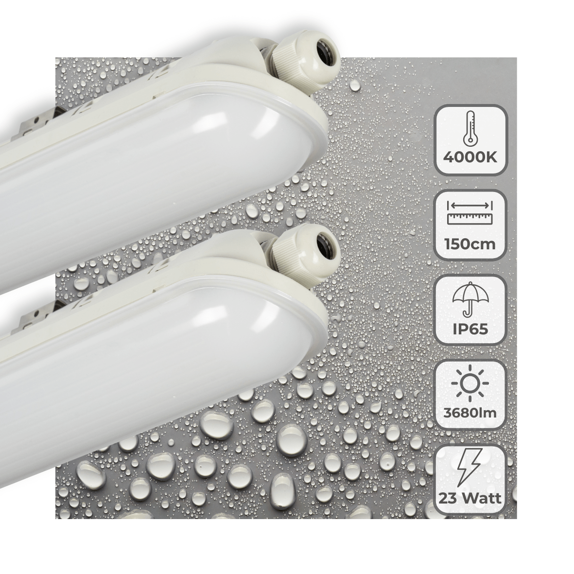 2 PACK - LED's Light Pro Premium LED TL armatuur compleet 150 cm - Waterdicht - 3680 lm TL verlichting LED.nl