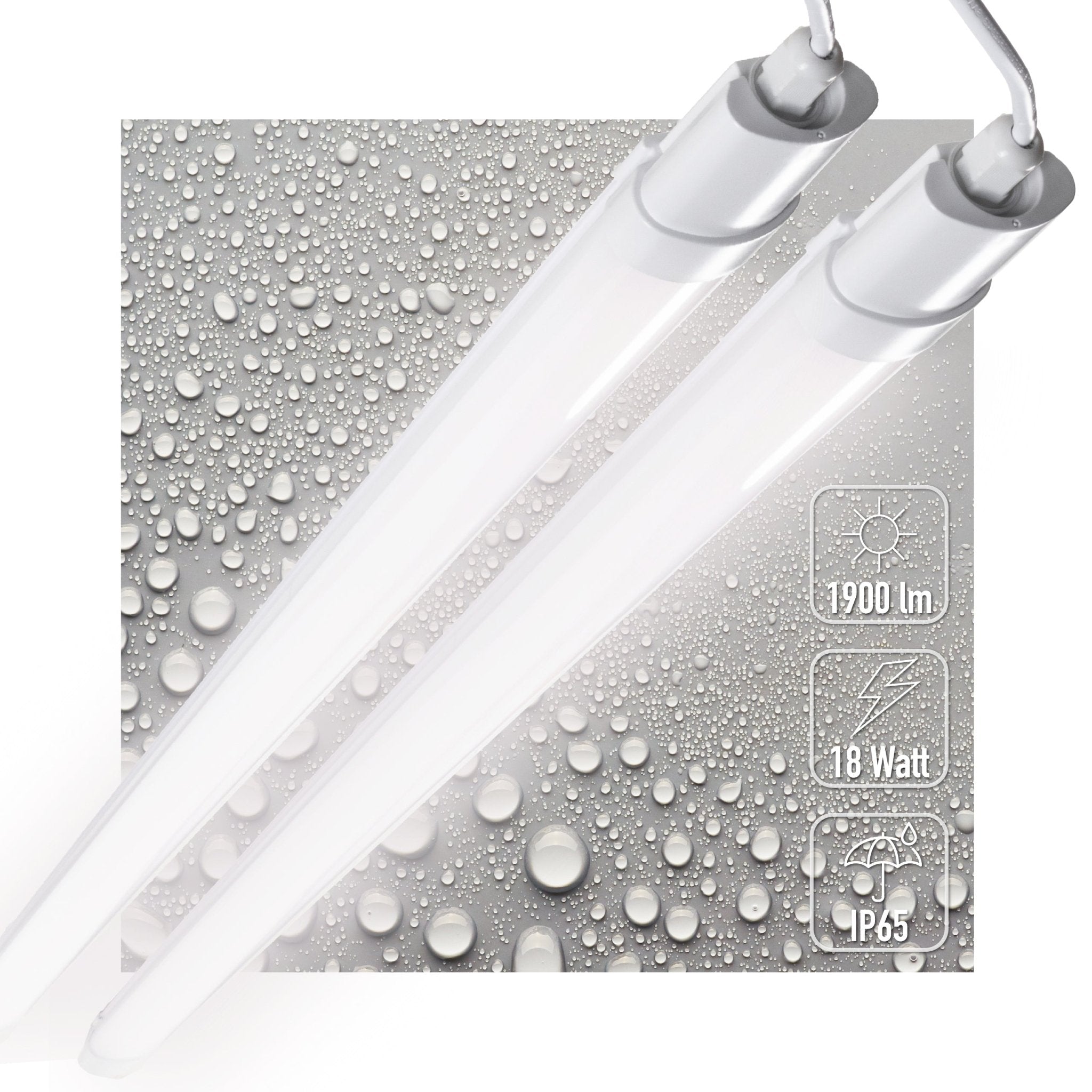 2 PACK - LED's Light TL Licht balk Batten 120 cm - Geschikt voor alle binnen en vochtige ruimtes - 18W - IP65 - IK08 - 1900lm TL verlichting LED.nl