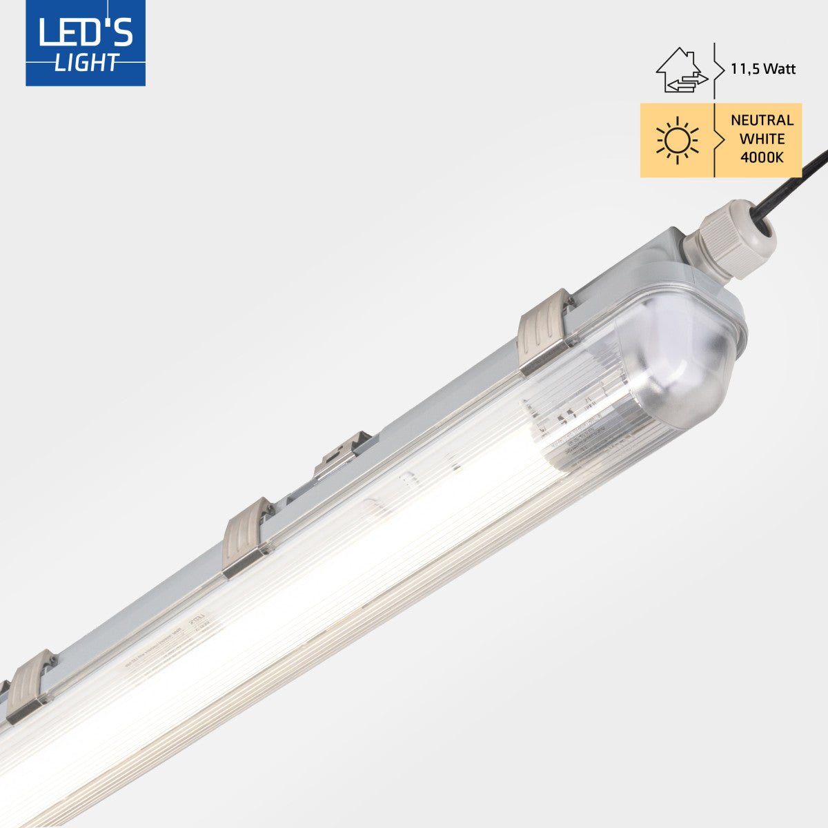 LED's Light Complete LED TL lamp met LED buis 150 cm - Binnen en buiten - 3060lm - 16.5W - 4000K - 185lm/w - Energielabel B TL verlichting LED.nl