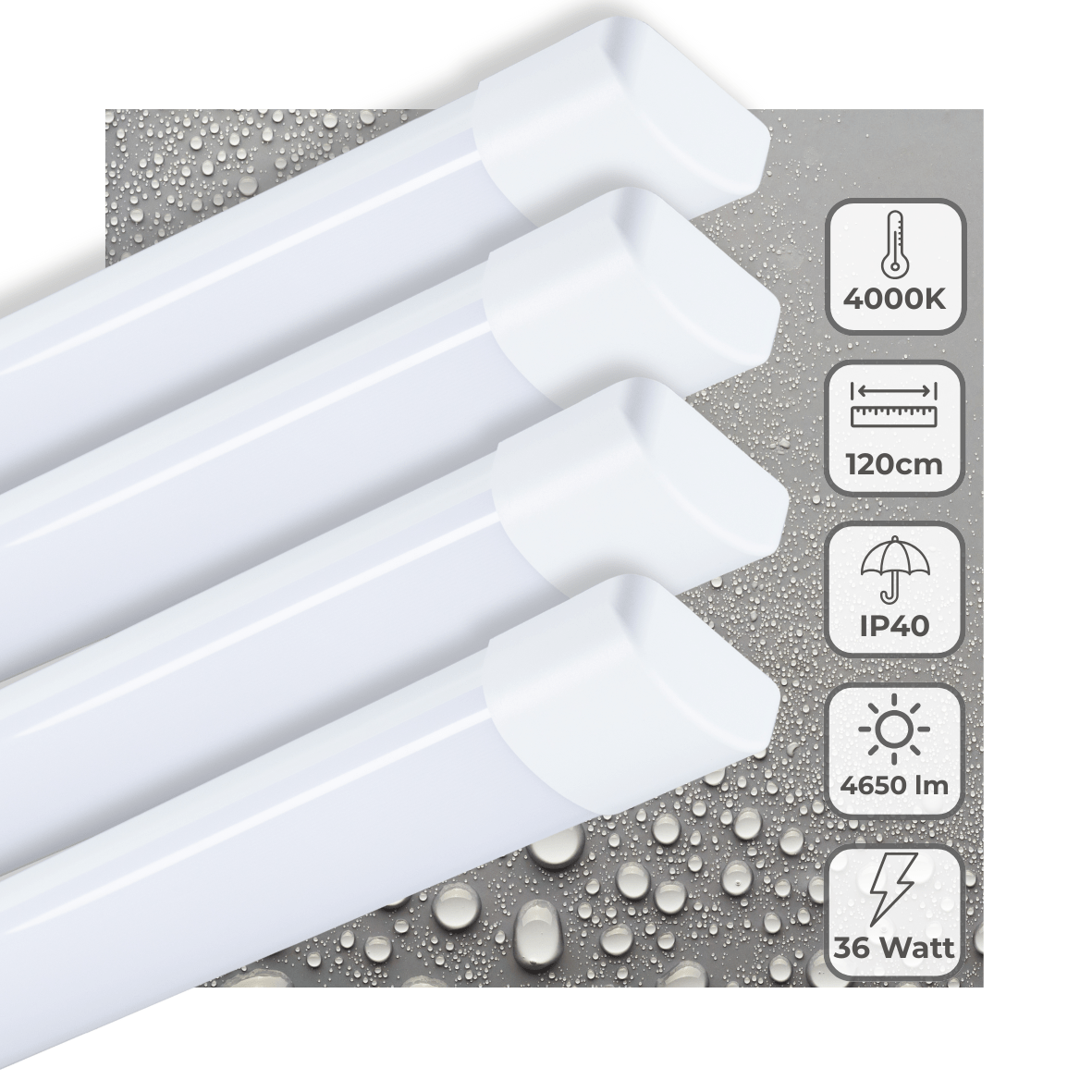 4 PACK LED's Light LED TL lamp 120 cm voor binnen - Complete LED TL verlichting - 4650 lm TL verlichting LED.nl