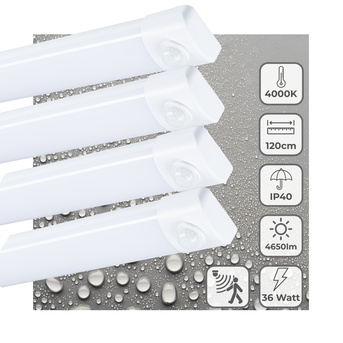 4 PACK - LED's Light LED TL lamp met sensor 120 cm - Bewegingssensor en bewegingsdetectie - 4650 lm TL verlichting LED.nl