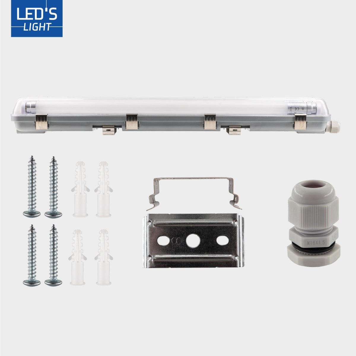 LED's Light Dubbele LED TL lamp 150 cm - compleet met LED buizen - Binnen en buiten - 6120 lm - 2x16.5W - 4000K - 185lm/w - Energielabel B TL verlichting LED.nl