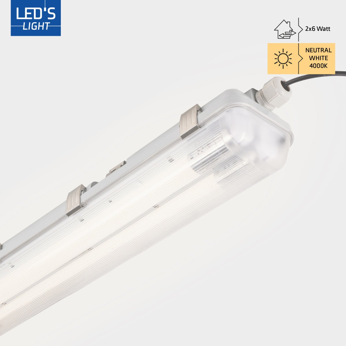 LED's Light Dubbele LED TL lamp 150 cm - compleet met LED buizen - Binnen en buiten - 6120 lm - 2x16.5W - 4000K - 185lm/w - Energielabel B TL verlichting LED.nl