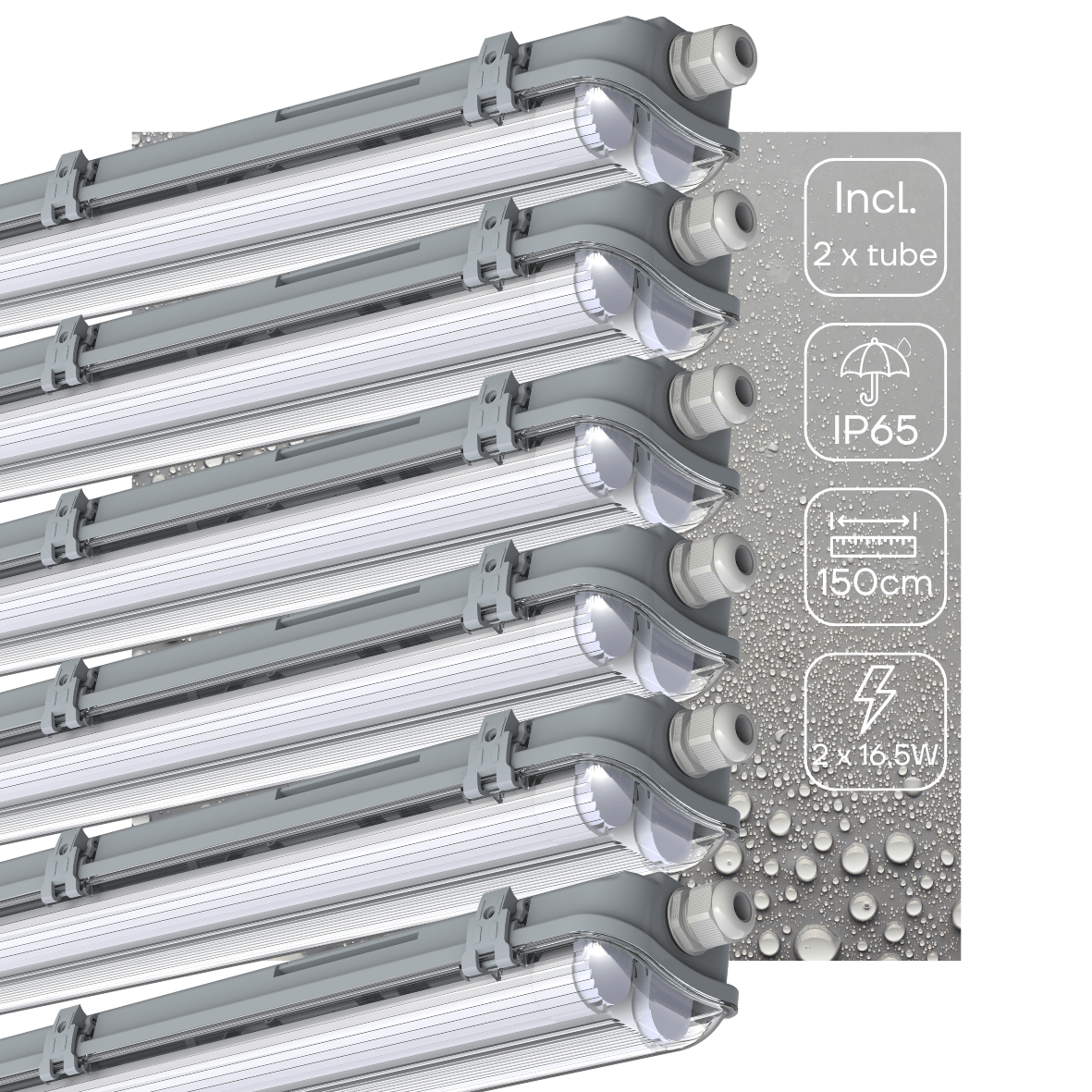 6 PACK - LED's Light Dubbele LED TL lamp 150 cm - compleet met LED buizen - Binnen en buiten - 6120 lm - 2x16.5W - 4000K LED.nl