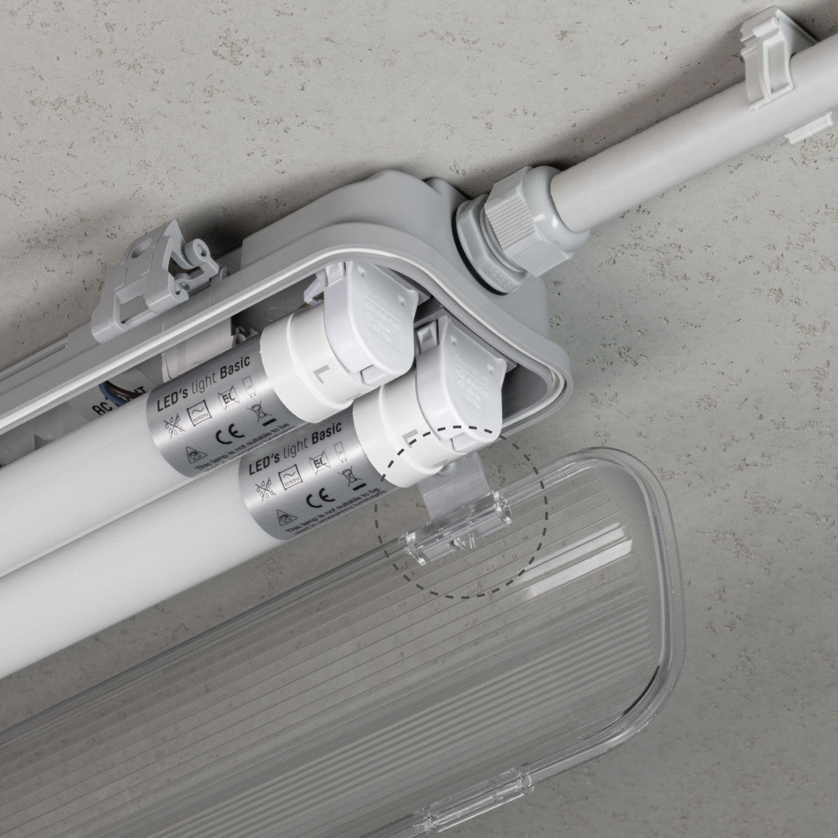 4 PACK - LED's Light LED TL dubbel armatuur 120 cm - 4000K - Compleet met 2 LED TL buizen 120 cm - 4320lm LED.nl