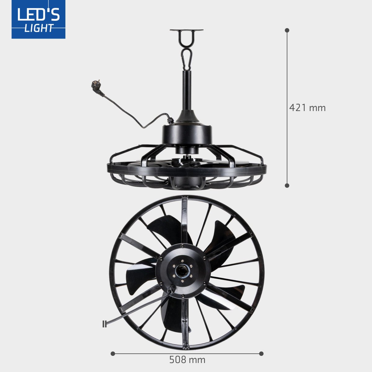All-weather plafondlamp met ventilator – Ideaal voor veranda/overkapping en buiten/binnen ruimtes Plafondventilatoren LED.nl