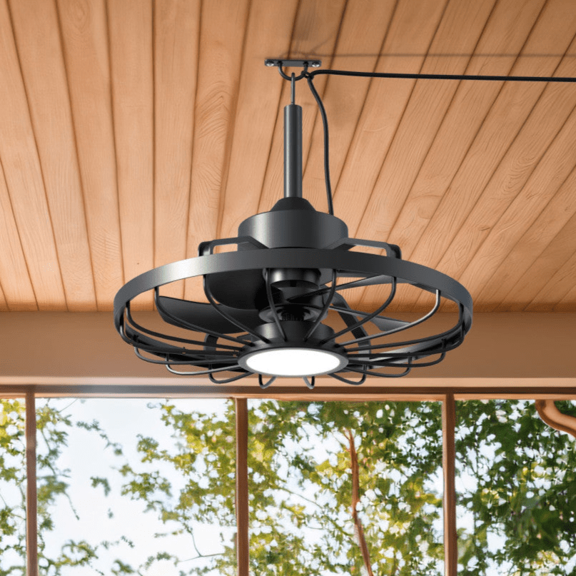 All-weather plafondlamp met ventilator – Ideaal voor veranda/overkapping en buiten/binnen ruimtes Plafondventilatoren LED.nl