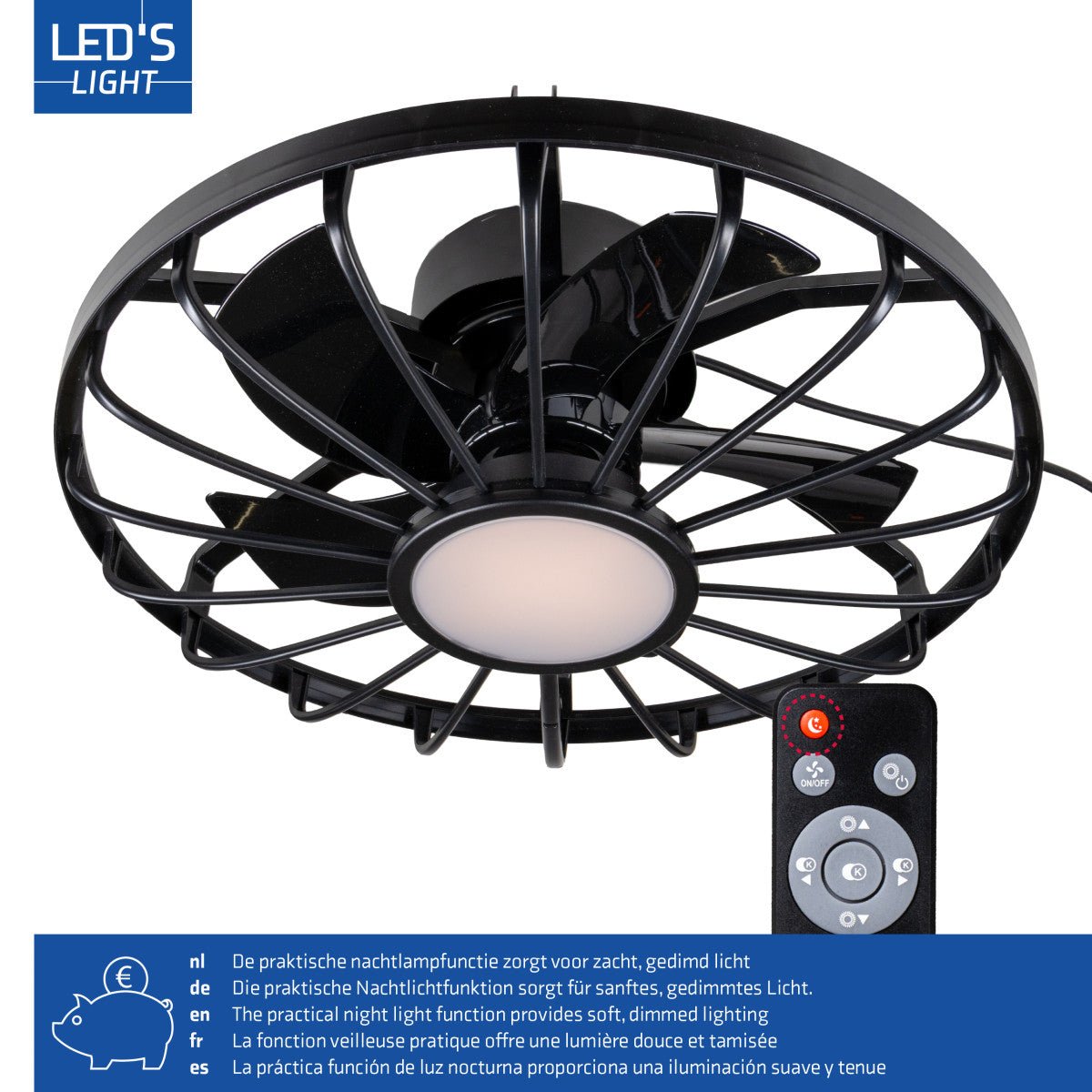 All-weather plafondlamp met ventilator – Ideaal voor veranda/overkapping en buiten/binnen ruimtes Plafondventilatoren LED.nl