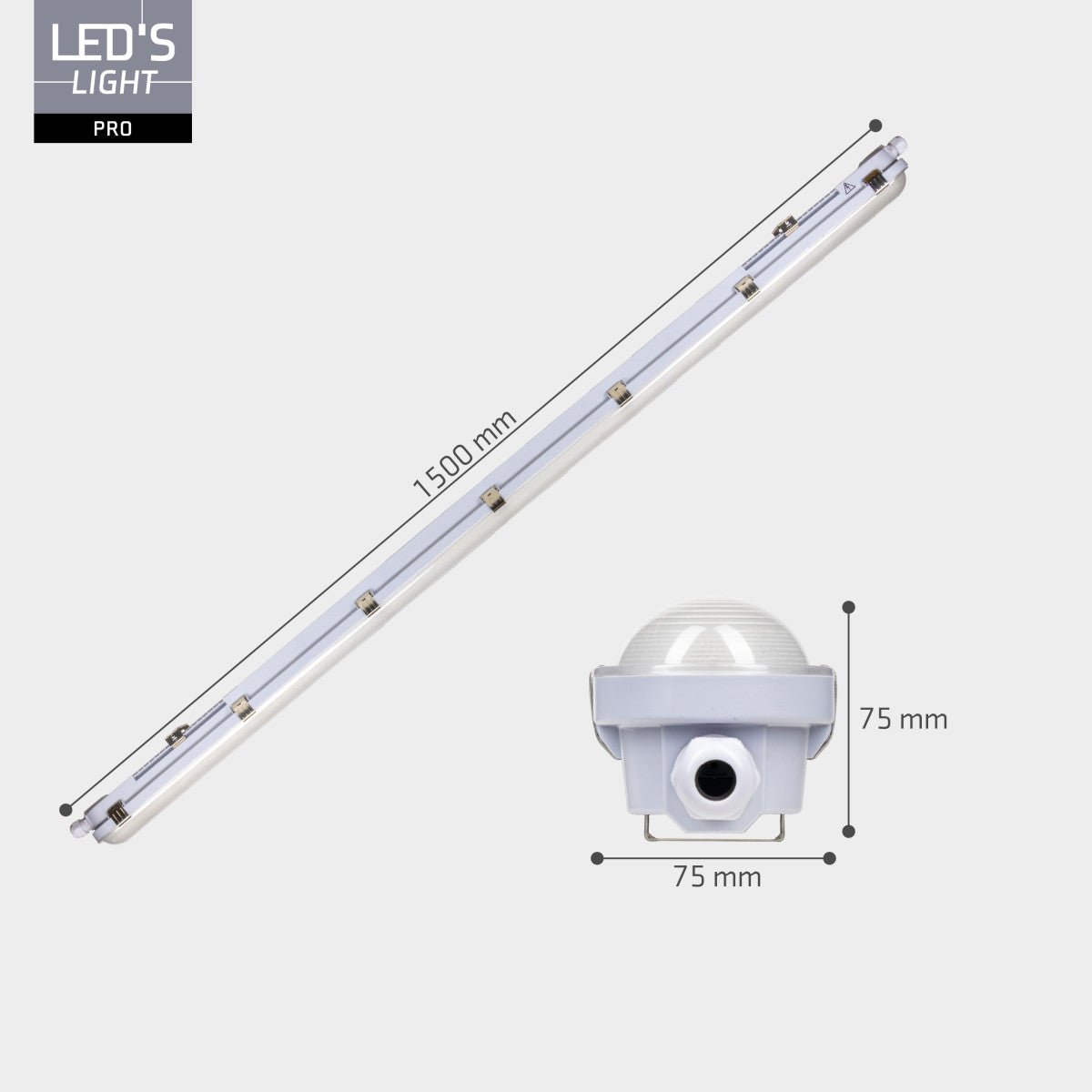 9 PACK - LED's Light pro Koppelbaar CCT/Power select TL armatuur met Strip - 180lm/w 39W 150cm 7020lm 3000K/4000K/6500K - IP65 IK08 TL verlichting LED.nl