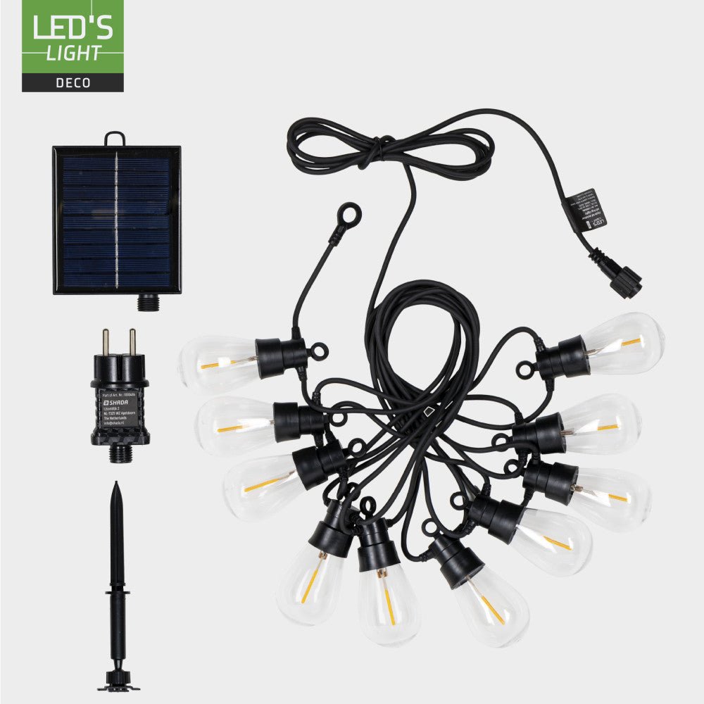 LED's Light Deco Hybride buiten-slingerlicht - 35lm 1800K - IP44 - 6,5 meter lang Buitenlampen LED.nl