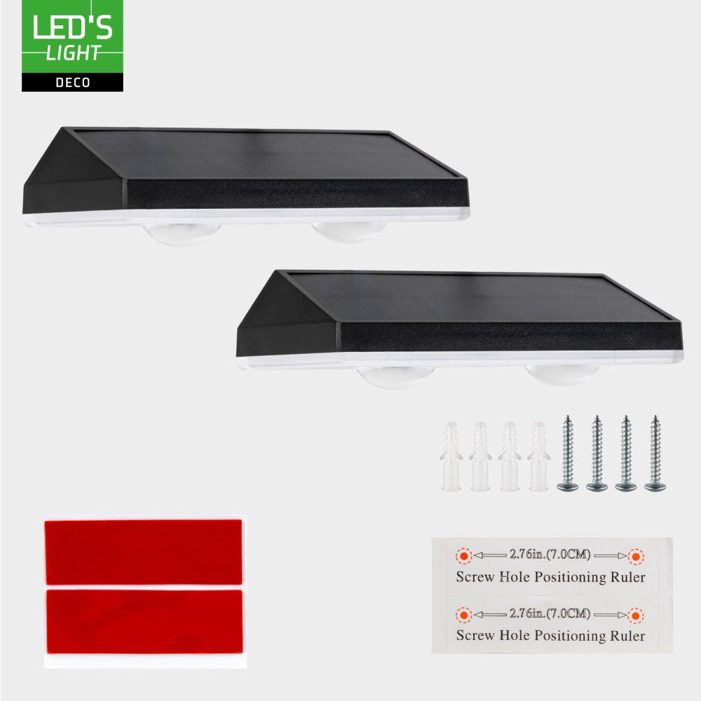 LED's Light Deco Solar Buitenlamp – Schuttingverlichting – 2 stuks Buitenlampen LED.nl
