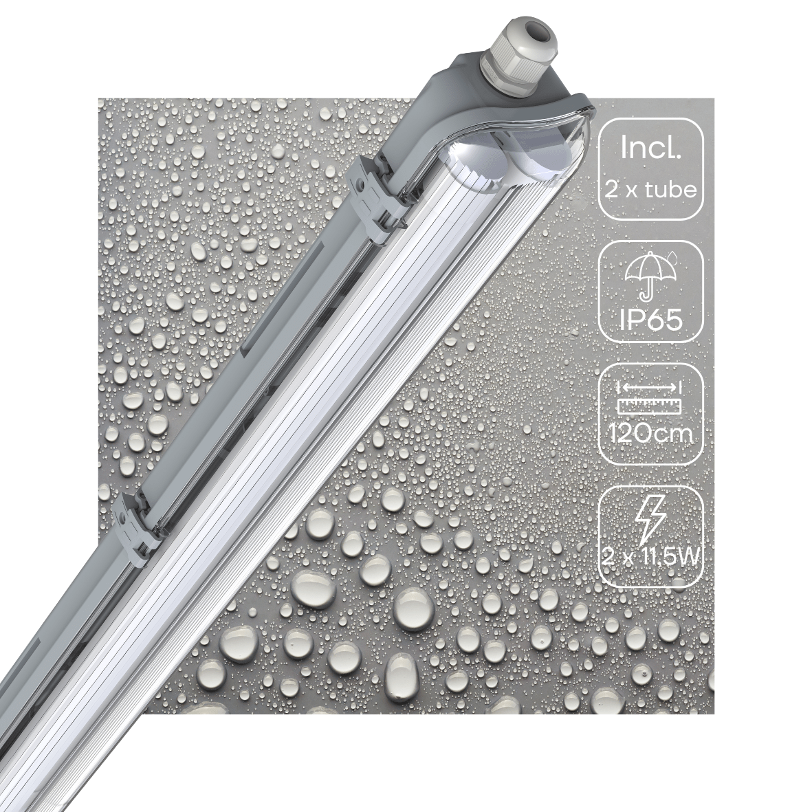 LED's Light Dubbele LED TL lamp 120 cm - compleet met LED buizen - Binnen en buiten - 4260 lm - 4000K - 2x11.5W TL verlichting LED.nl