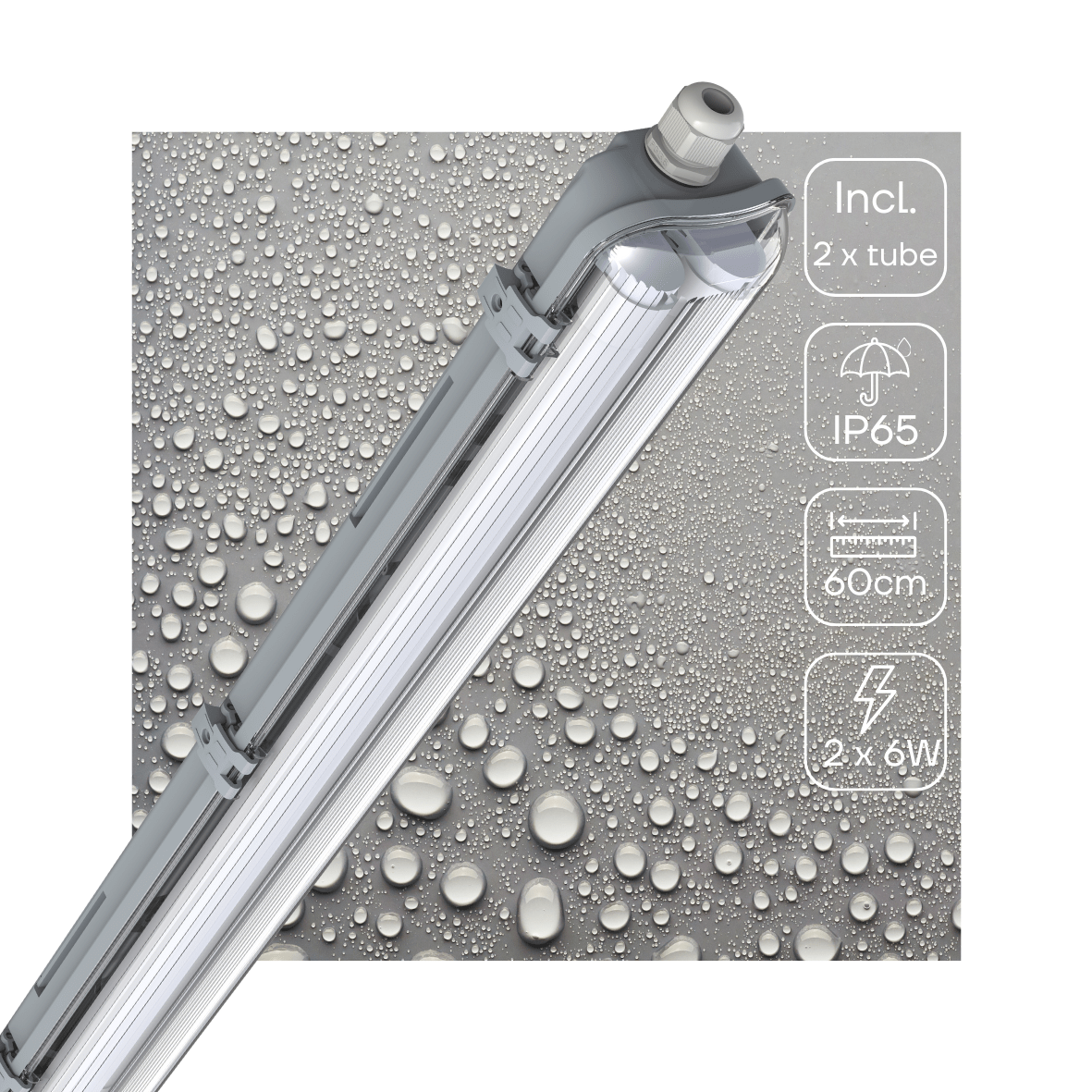 LED's Light Dubbele LED TL lamp 60 cm - compleet met LED buizen - Binnen en buiten - 2200 lm - 2x6W - 4000K TL verlichting LED.nl