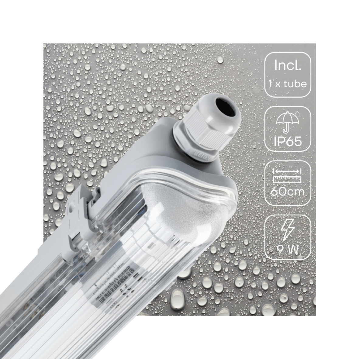 LED's Light LED TL armatuur 60 cm compleet met LED TL buis - 1080lm - 9W - 4000K TL verlichting LED.nl