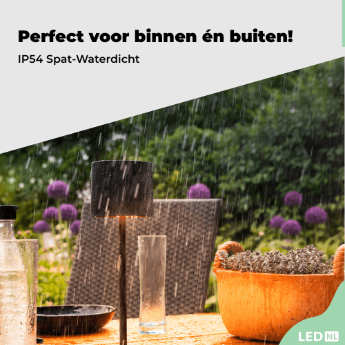 LED's Light Oplaadbare LED Tafellamp - Dimbaar via aanraking - Binnen en buiten - Grijs Tafellampenen LED.nl