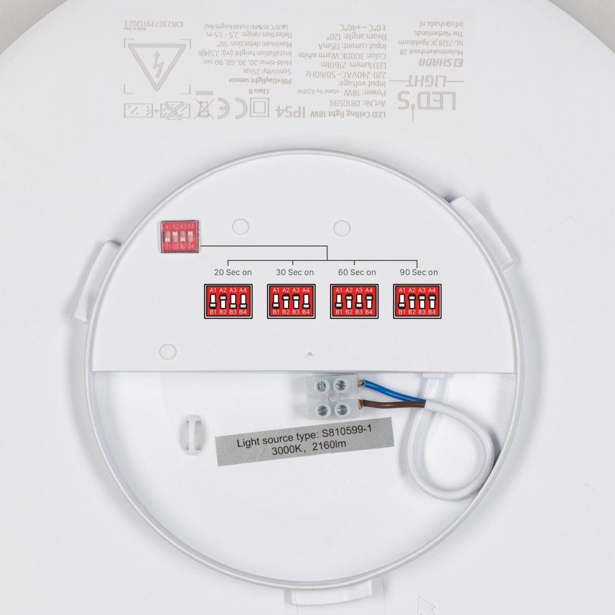 LED's Light Plafondlamp met Sensor 2100 - Bewegingsdetectie - 18W - Ø 30 cm Plafondlampen LED.nl