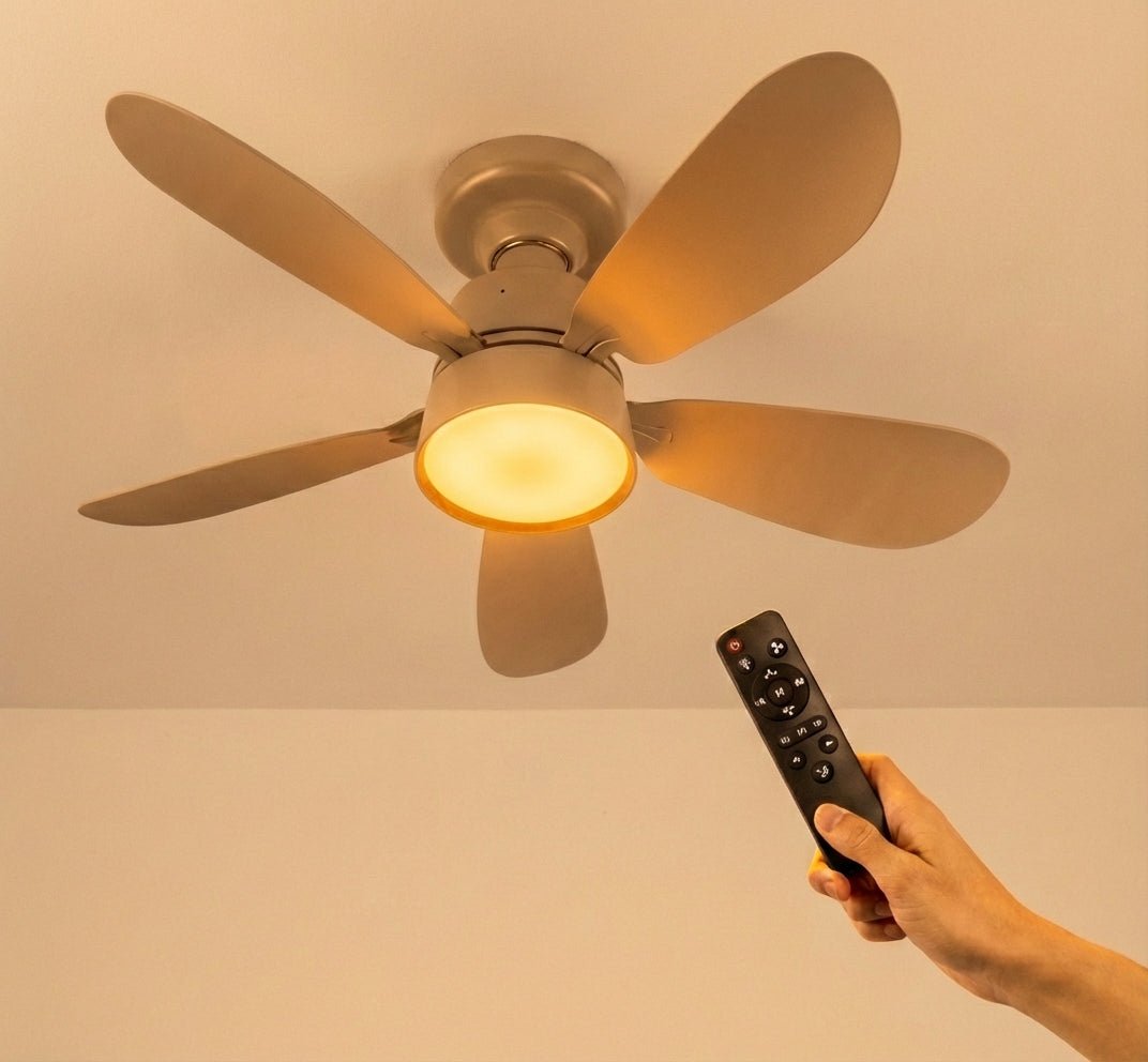 LED's Light Plafondventilator met lamp Taupe 25W 2600lm 2200K/6500K Plafondventilatoren LED.nl