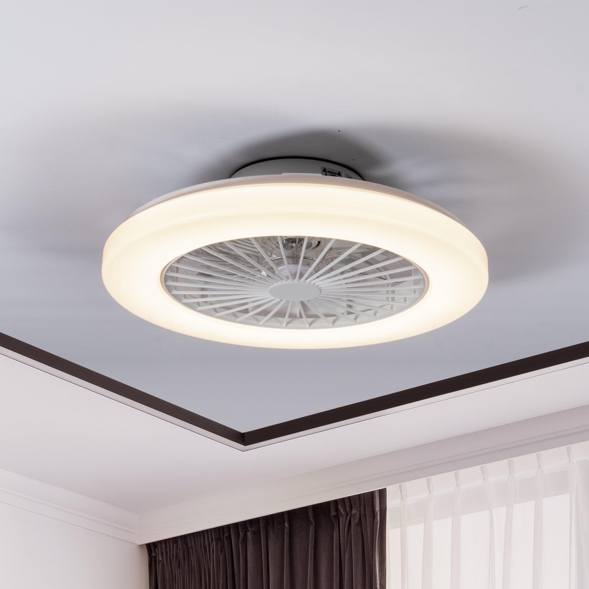 LED’s Light plafondventilator met verlichting 48 cm – Ventilatiesnelheid en bediening met afstandsbediening - Wit Plafondventilatoren LED.nl