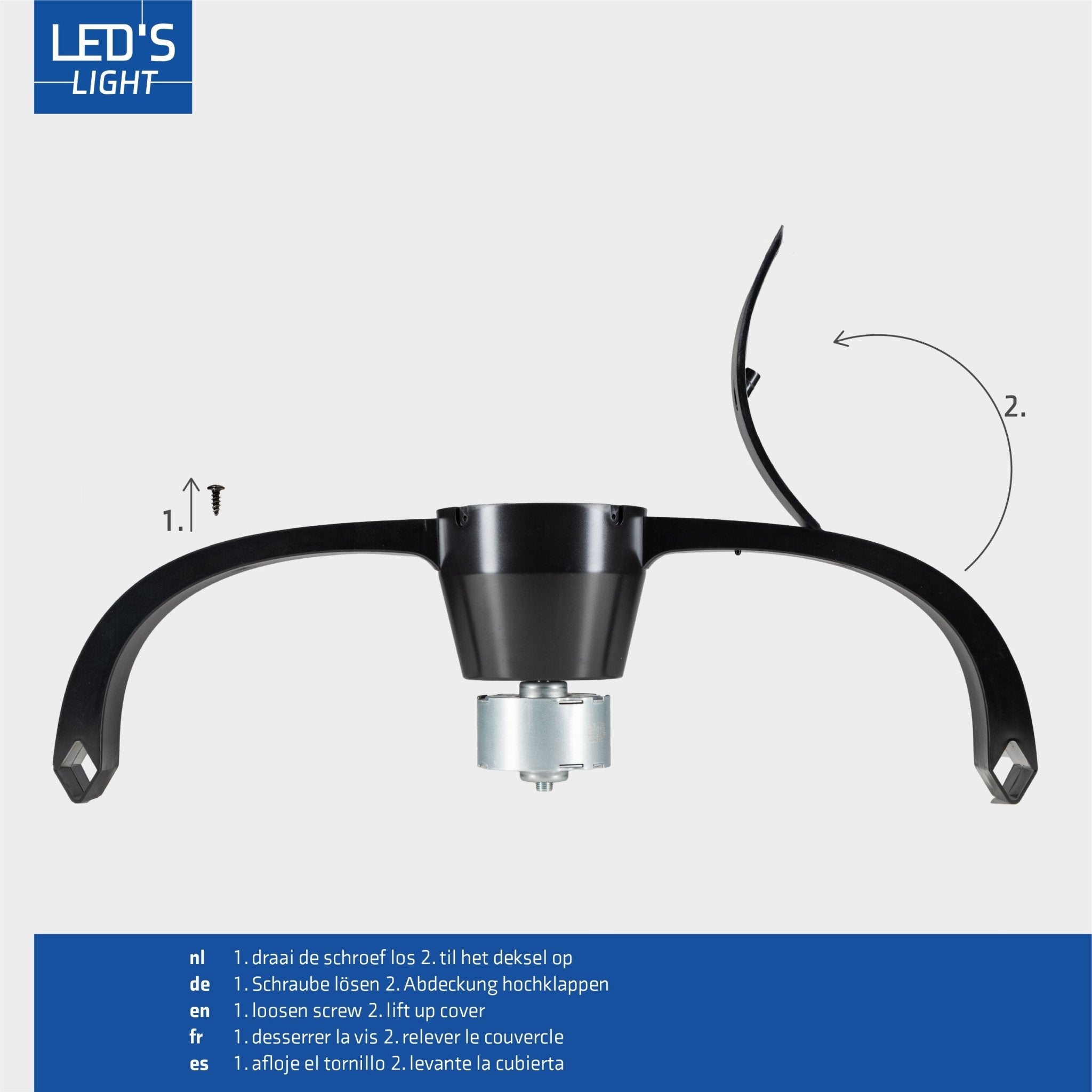 LED's Light Plafondventilator XL 74 cm - Bedienbaar met afstandsbediening - Zwart Plafondventilatoren LED.nl