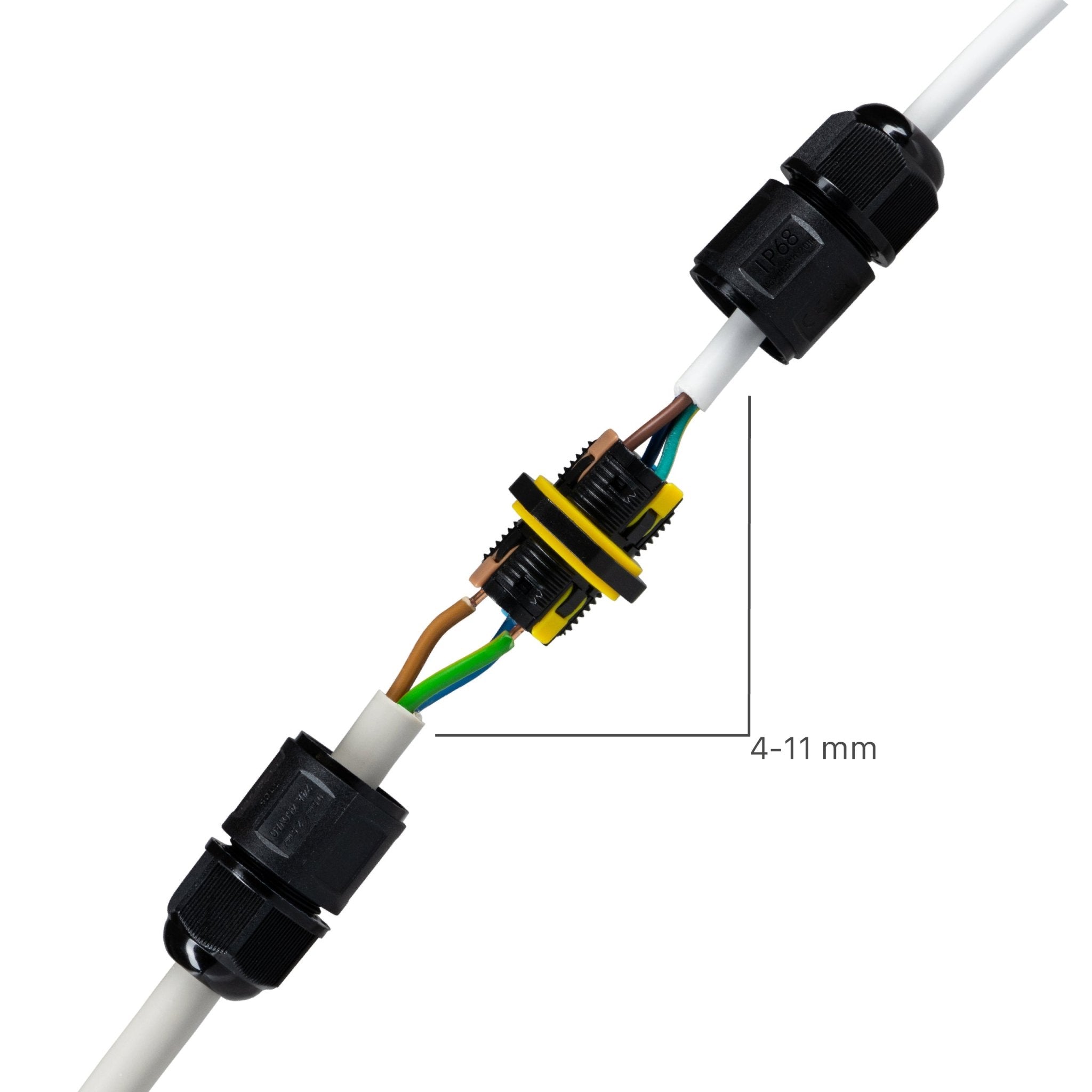 LED's Light Pro Kabeldoos I-connector 3P - IP68 waterdicht - Lasdoos voor kabels van 4 tot 11 mm Kabelverbinders LED.nl
