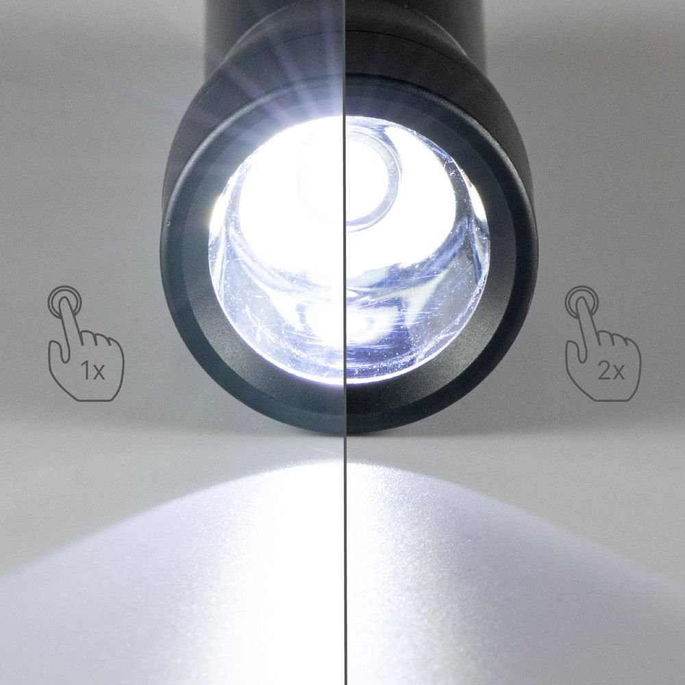 LED's Work Zaklamp op Batterijen (3x AAA) - 120 lumen - IPX4 Spatwaterdicht - Dimbaar in 3 standen LED.nl