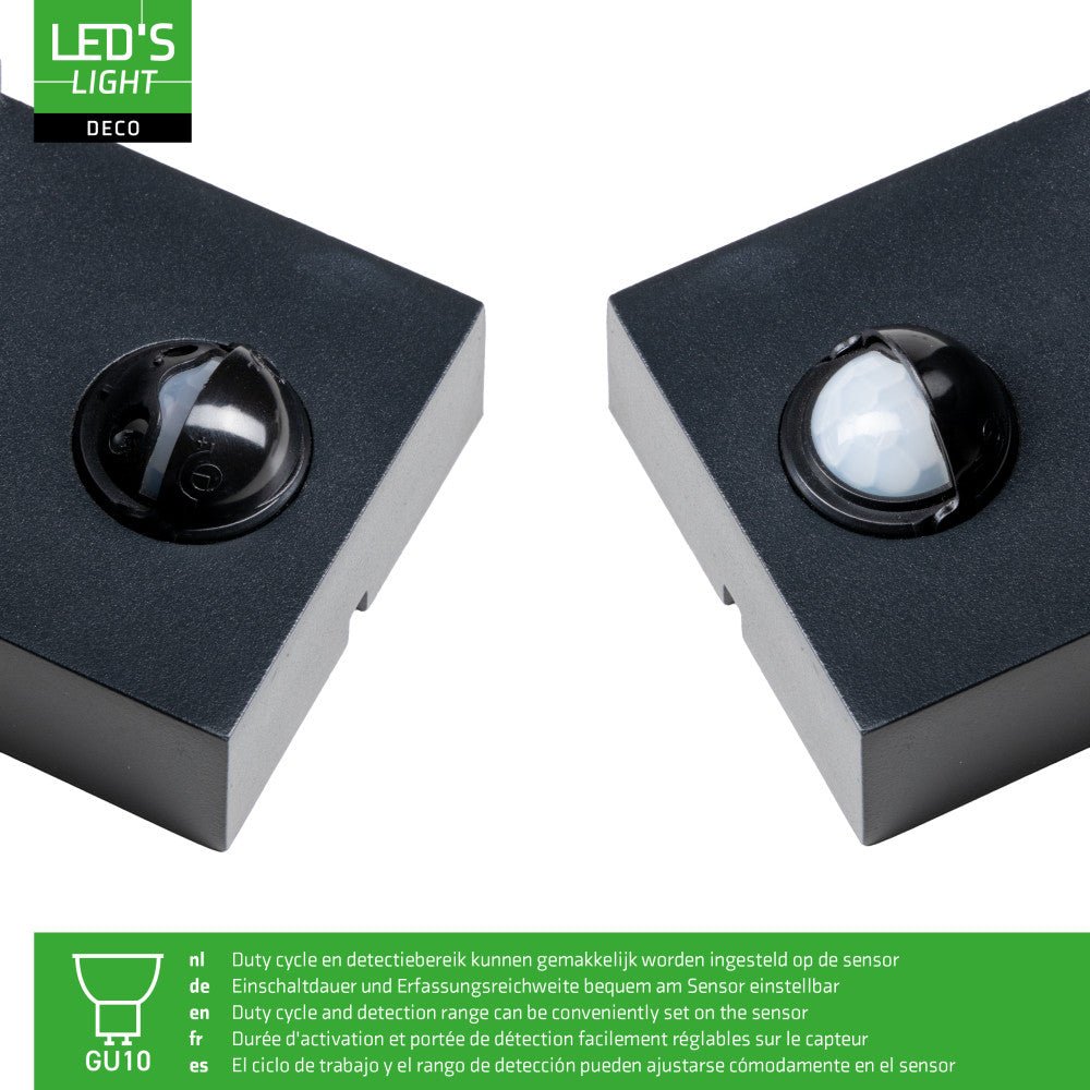 NØRD Down Sensor - Aluminium - 1xGU10 - Zwart - IP44 LED.nl