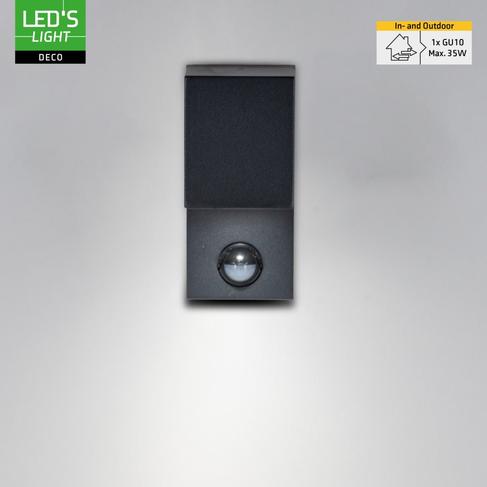 NØRD Down Sensor - Aluminium - 1xGU10 - Zwart - IP44 LED.nl