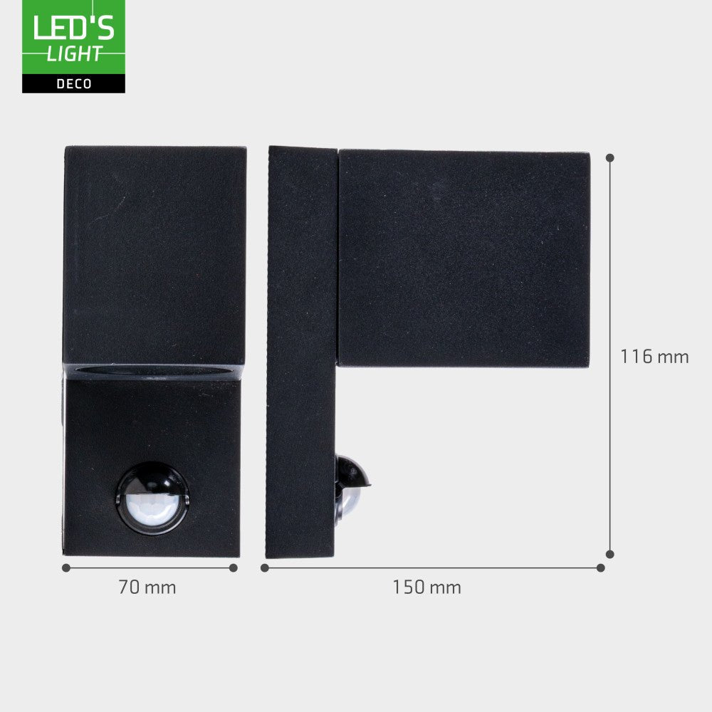 NØRD Down Sensor - Aluminium - 1xGU10 - Zwart - IP44 LED.nl