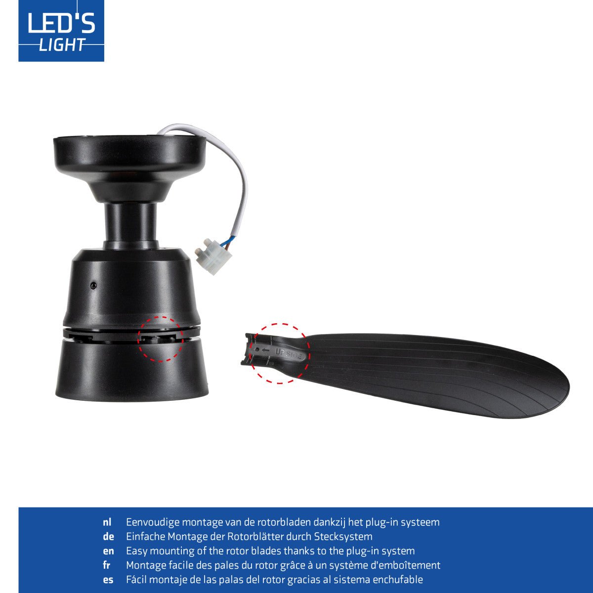 Plafondlamp met ventilator - 25W 1100lm 3000K/6500K Verwijderbare bladen Gemakkelijke installatie Plafondventilatoren LED.nl