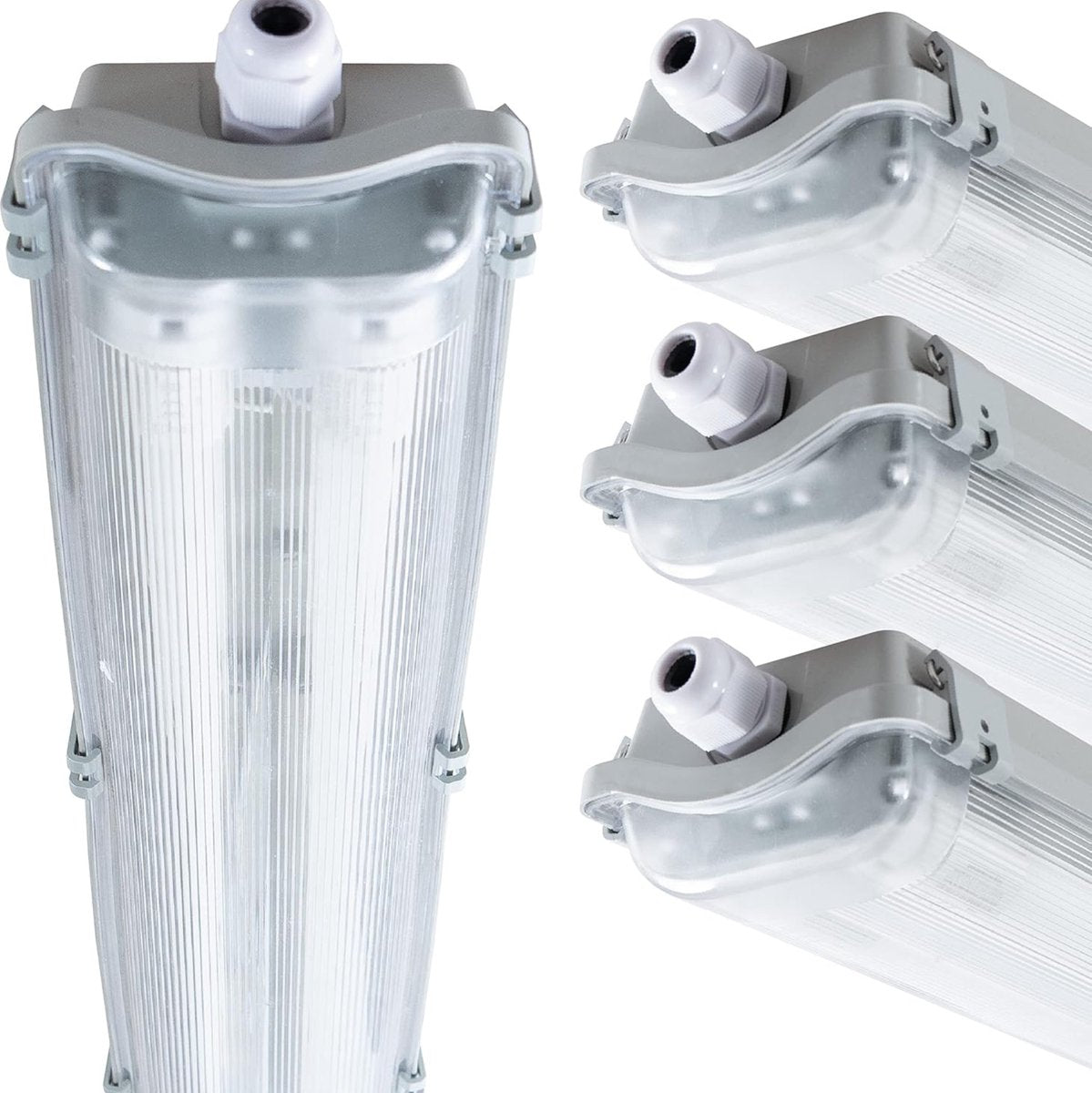 Proventa LED TL 4 dubbel armaturen met 8 buizen 150 cm - Koud wit licht 6500 K - Waterdicht - 4 stuks TL verlichting LED.nl