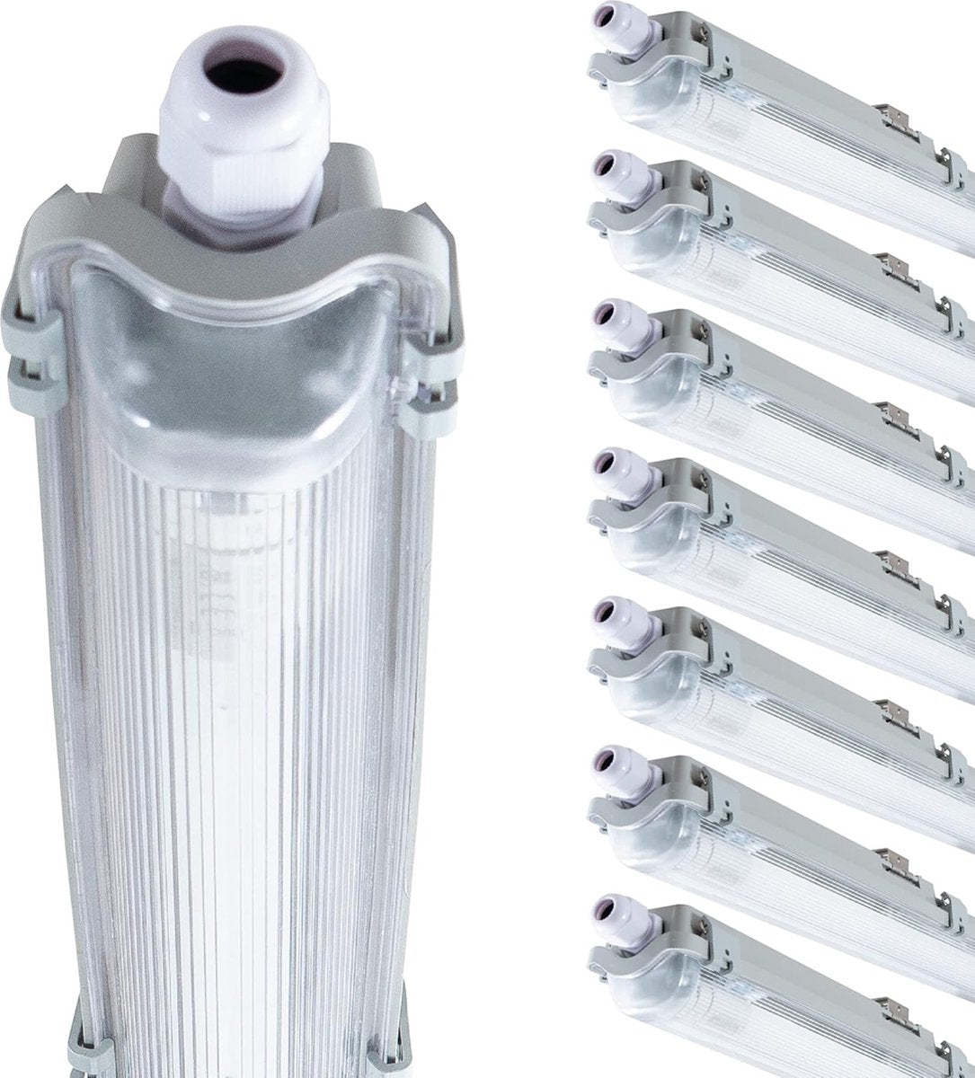 Proventa LED TL 8 armaturen met lampen 150 cm - Koud wit licht 6500 K - Waterdicht - Voordeelverpakking - 8 stuks TL verlichting LED.nl