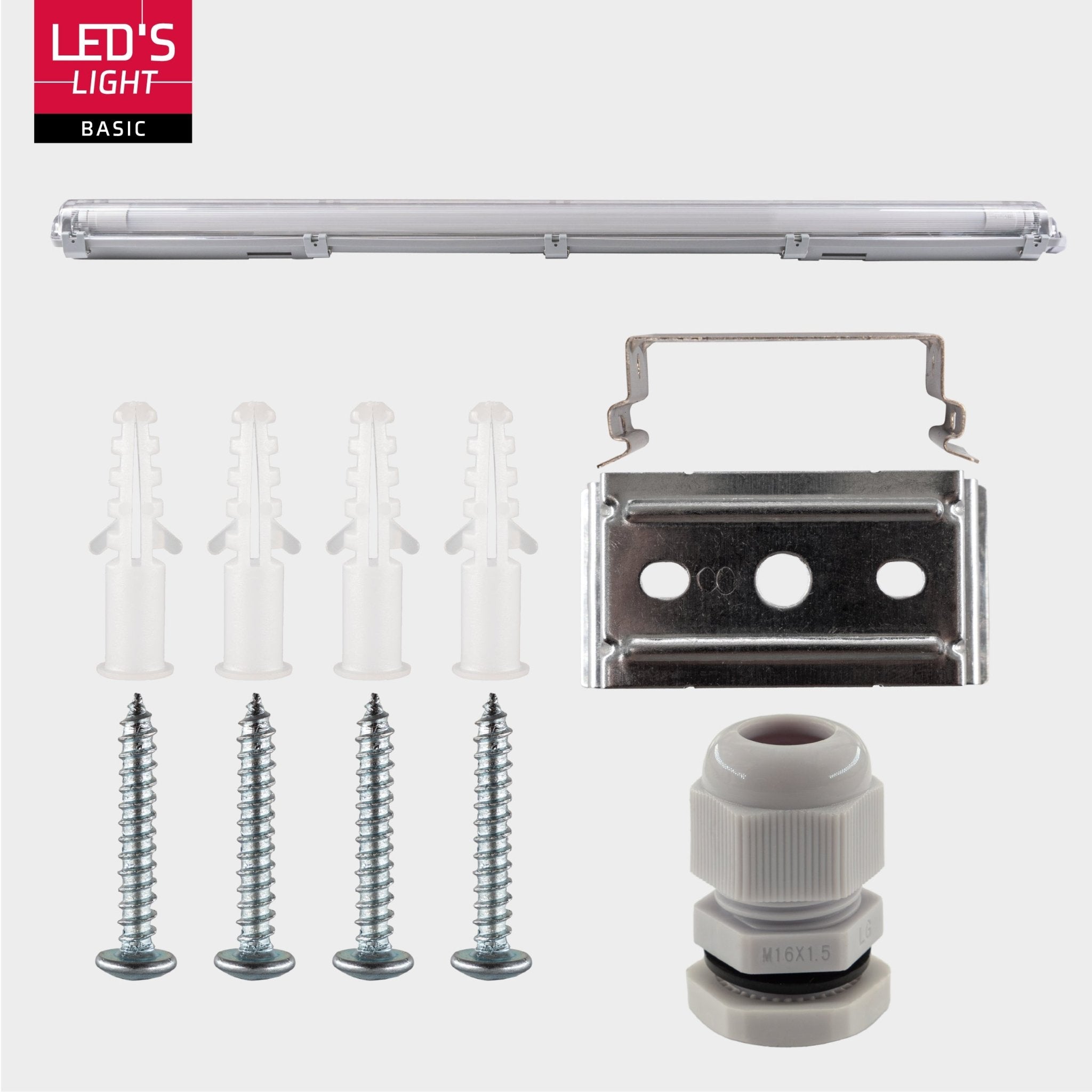 Proventa LED TL armaturen met lampen 120 cm - Koud wit licht 6500 K - Waterdicht - Complete set - 4 stuks TL verlichting LED.nl