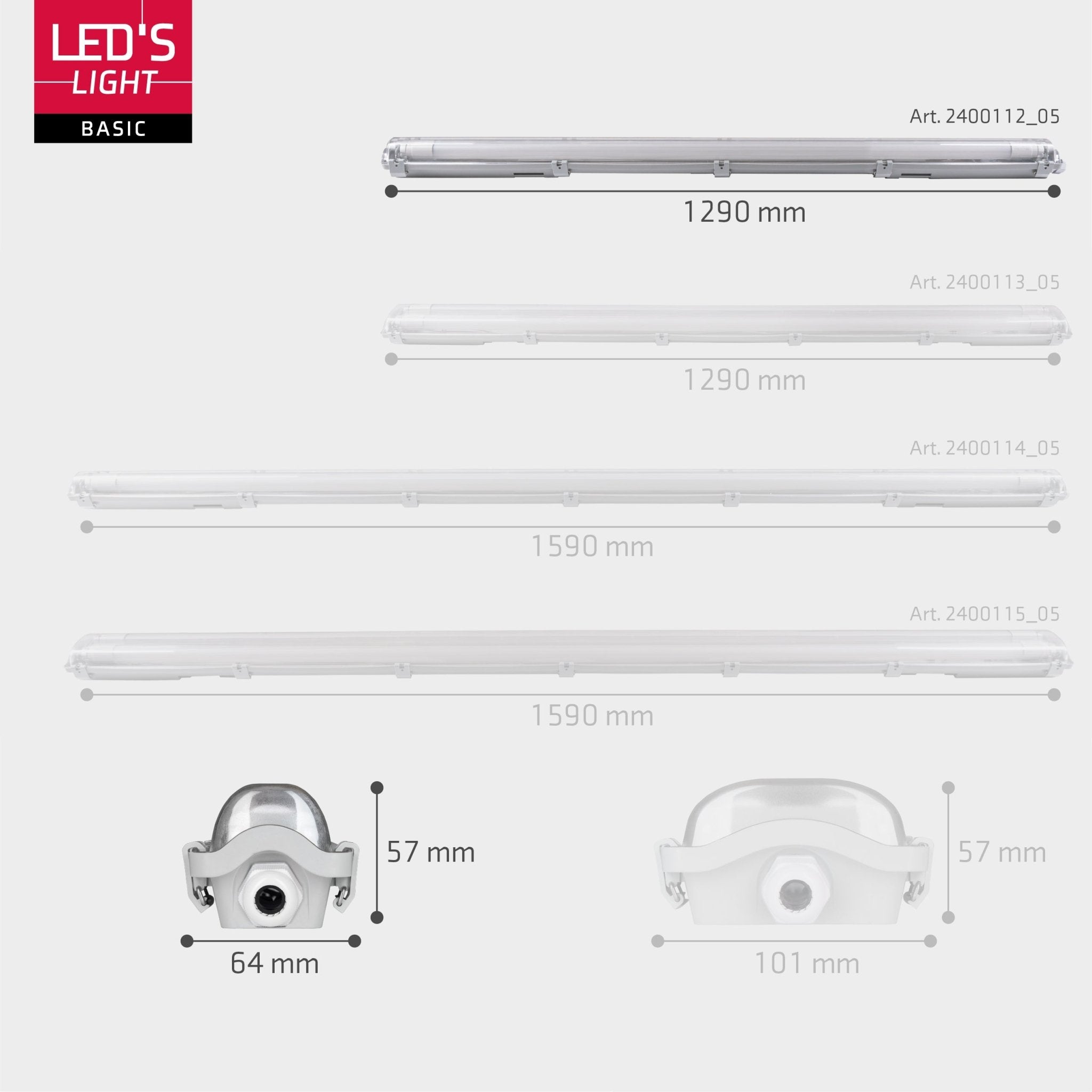 Proventa LED TL armaturen met lampen 120 cm - Koud wit licht 6500 K - Waterdicht - Voordeelverpakking - 8 stuks TL verlichting LED.nl