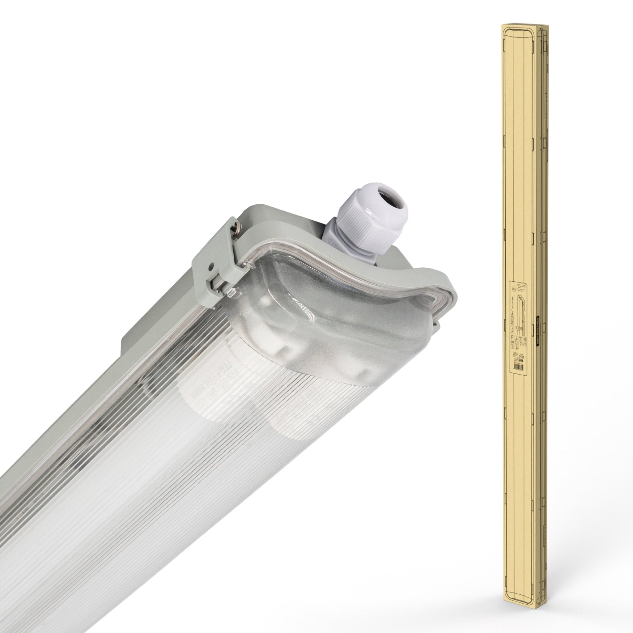 Proventa LED TL dubbel 8 armaturen met 16 buizen 150 cm - Koud wit licht 6500 K - Voordeelverapkking - 8 stuks TL verlichting LED.nl