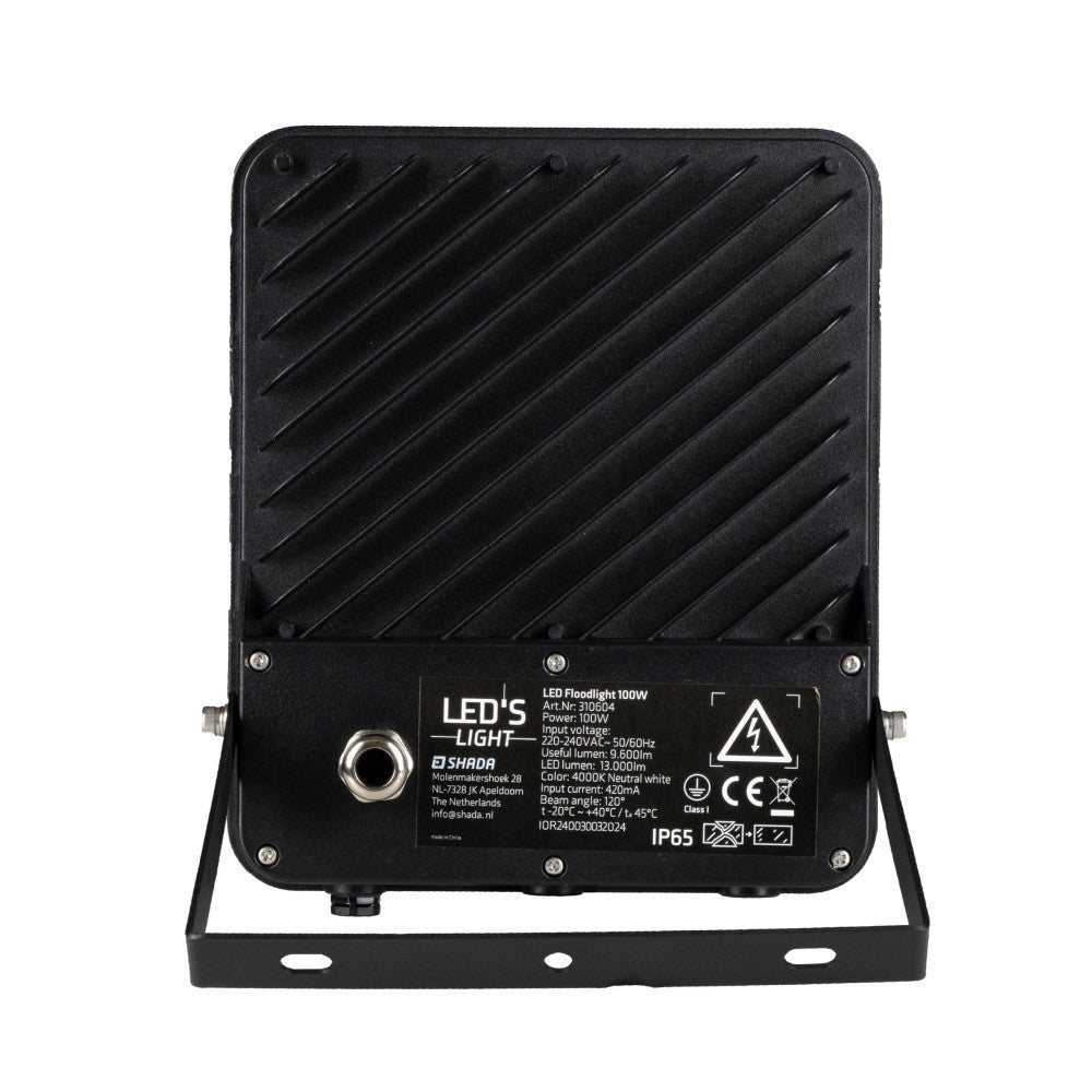 LED's Light Schijnwerper floodlight - 100W 9600lm 4000K - Zwart - IP65 Schijnwerpers LED.nl