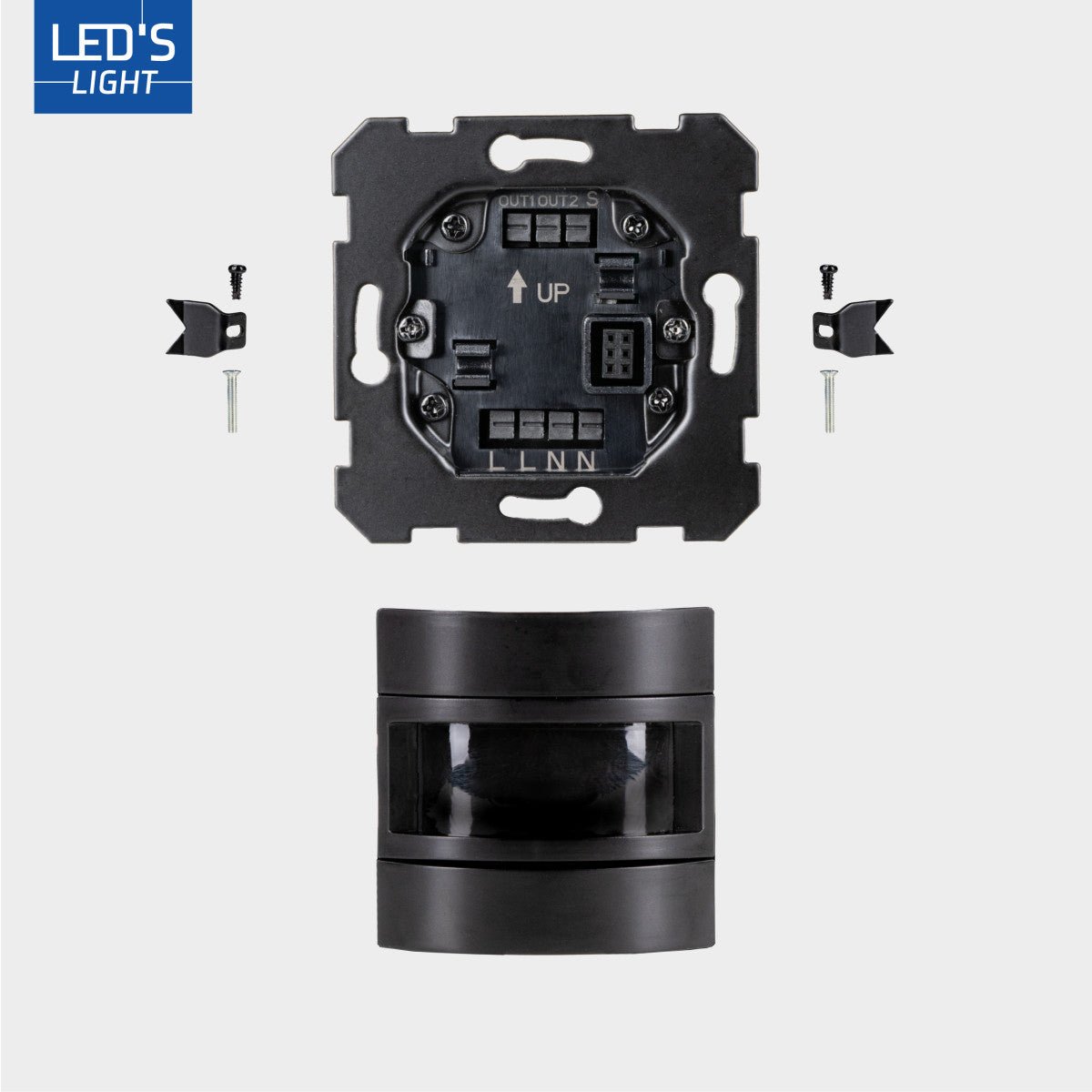 Wandschakelaar met Bewegingssensor - 55 x 55 mm inbouw - Compatibel met LED - Zwart LED.nl