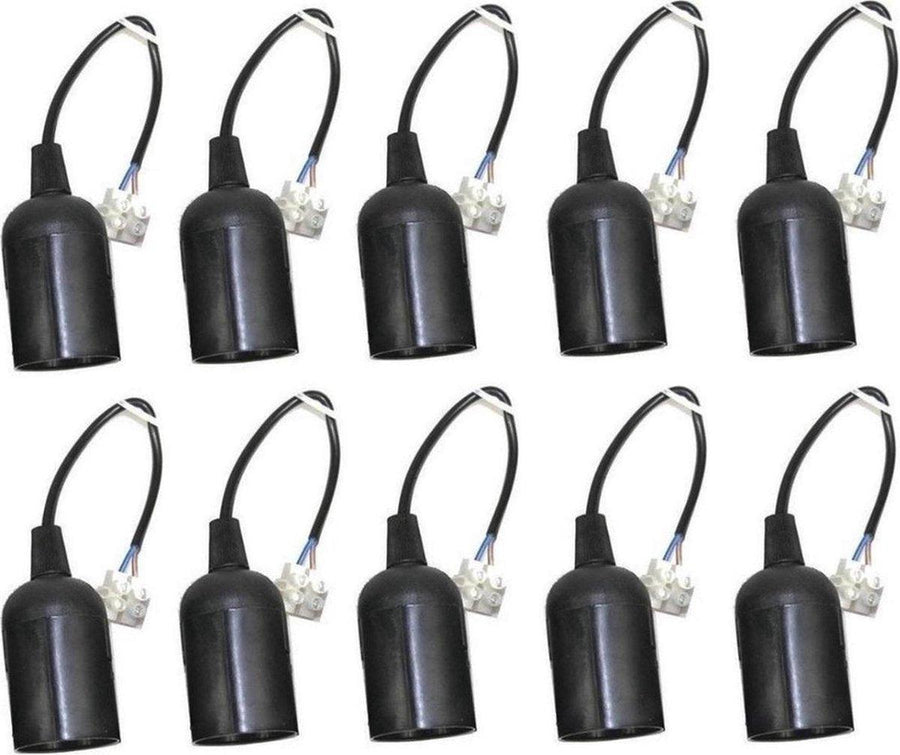 10 x Moving fitting E27 with terminal block - Set of 10 E27 lamp fittings max. 60W - LED.nl