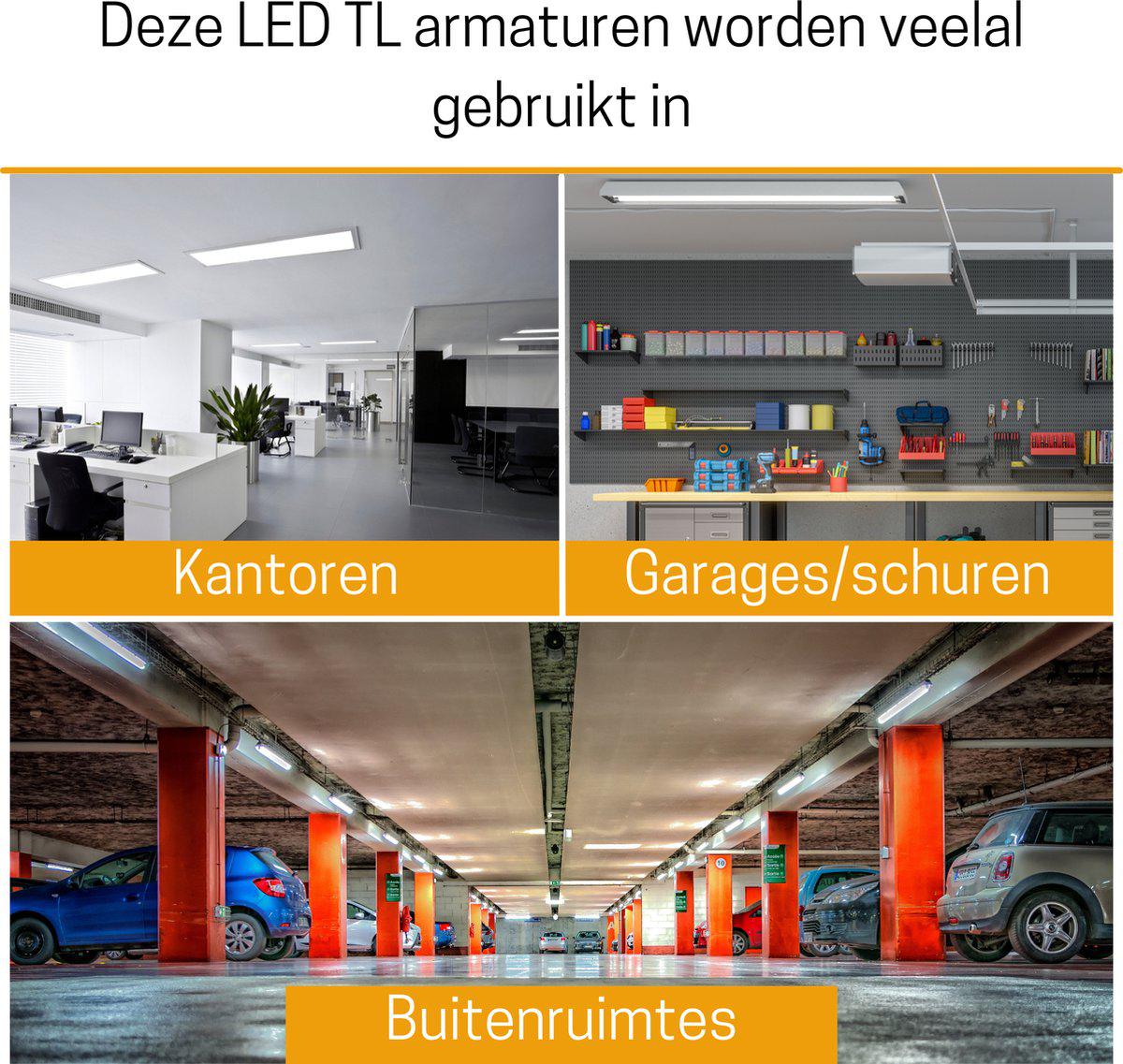 4 PACK - LED's Light Universele LED TL verlichting compleet 120 cm - voor binnen en buiten - 2500 lm TL verlichting LED.nl