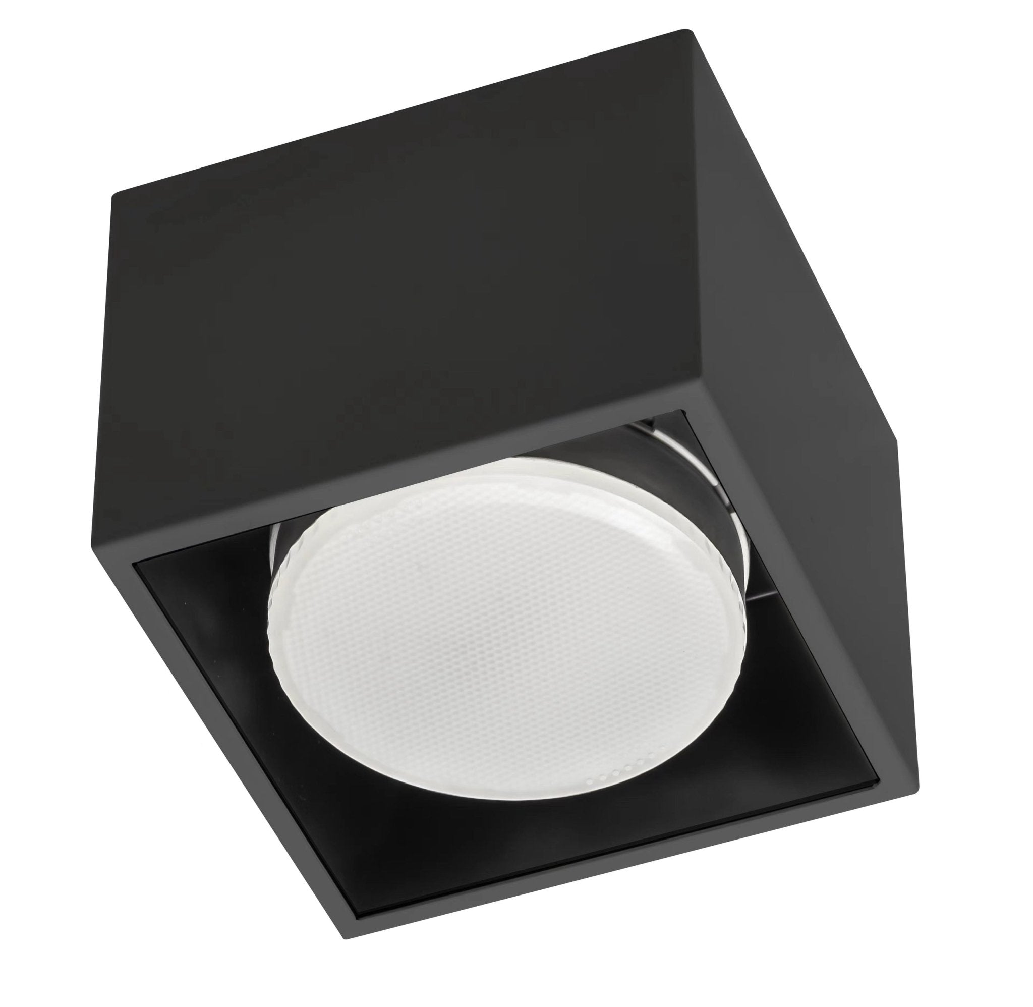 Cube Plafonniere met 1 lichtpunt - Draaibaar licht - Staal - 10 x 8 cm - Zwart Plafondlampen LED.nl