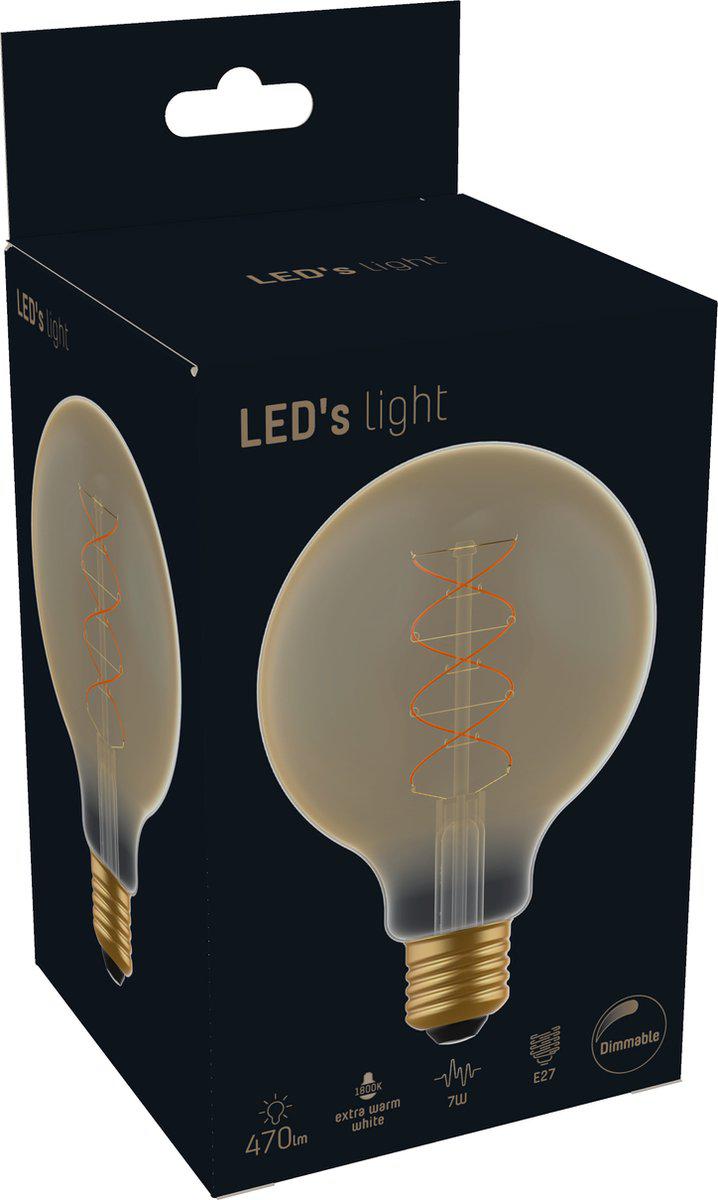 DecoDim LED Lamp Goud E27 - XL Ø 9.5 cm - Dimbaar - Extra warm wit - 5W (25W) Decoratieve Lichtbronnen LED.nl