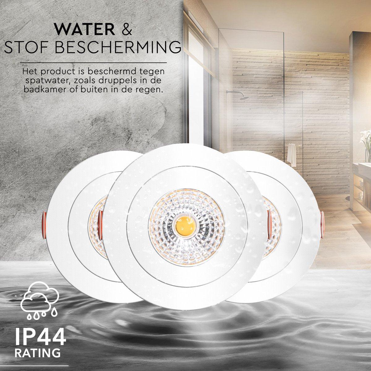 LED's Light 3-pack DimPro LED Inbouwspots Wit - Ø 68mm - Kantelbaar - Dimbaar - Warm wit Inbouwspots LED.nl