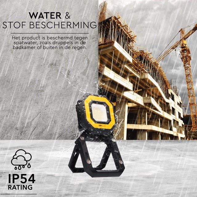 LED's Work Draagbare LED Bouwlamp 750 - Met accu oplaadbaar – Dimbaar in 3 standen - IP54 Werklampen LED.nl