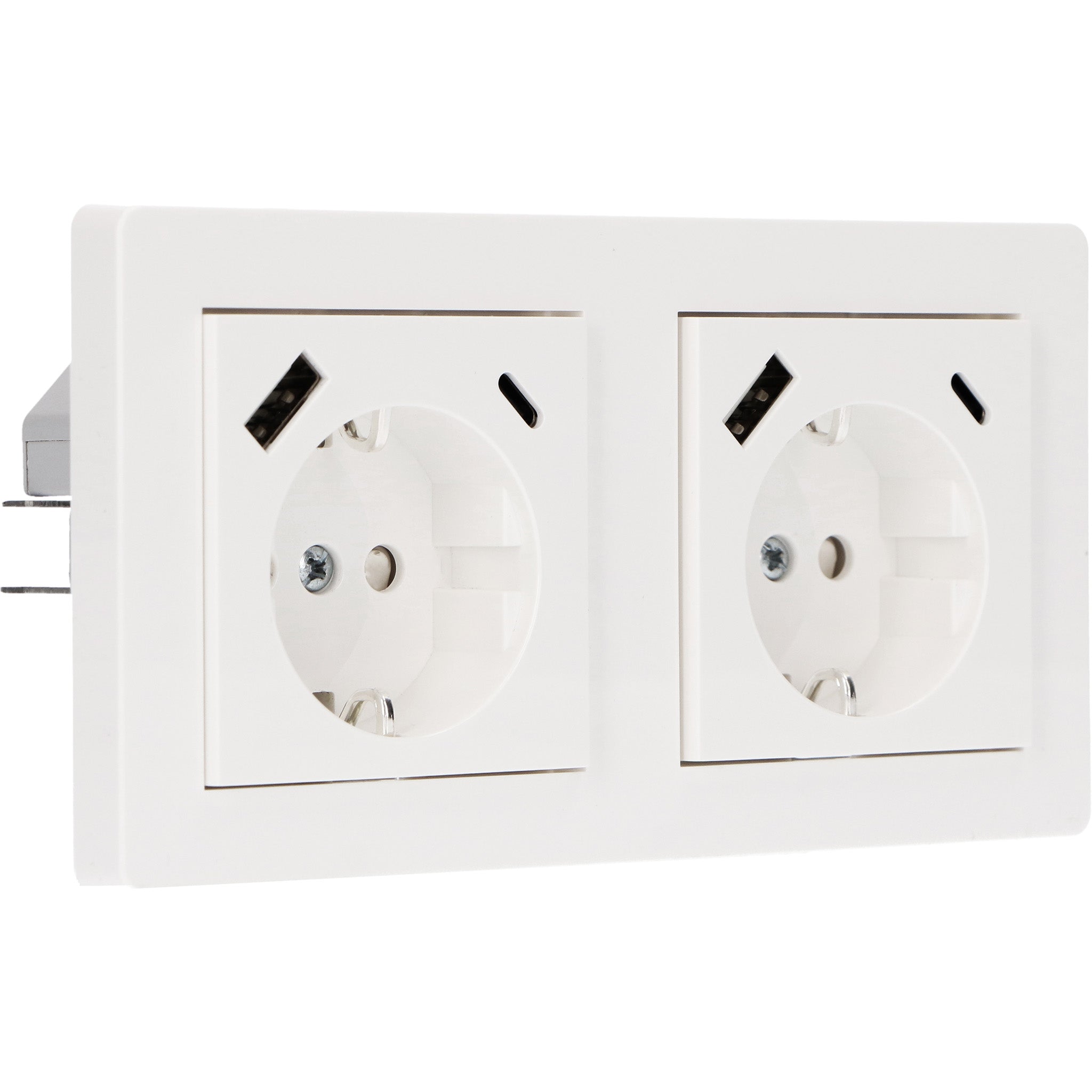Dubbelframe voor wandcontactdoos - Universeel - 55 x 55 mm - Wit Stekkers LED.nl