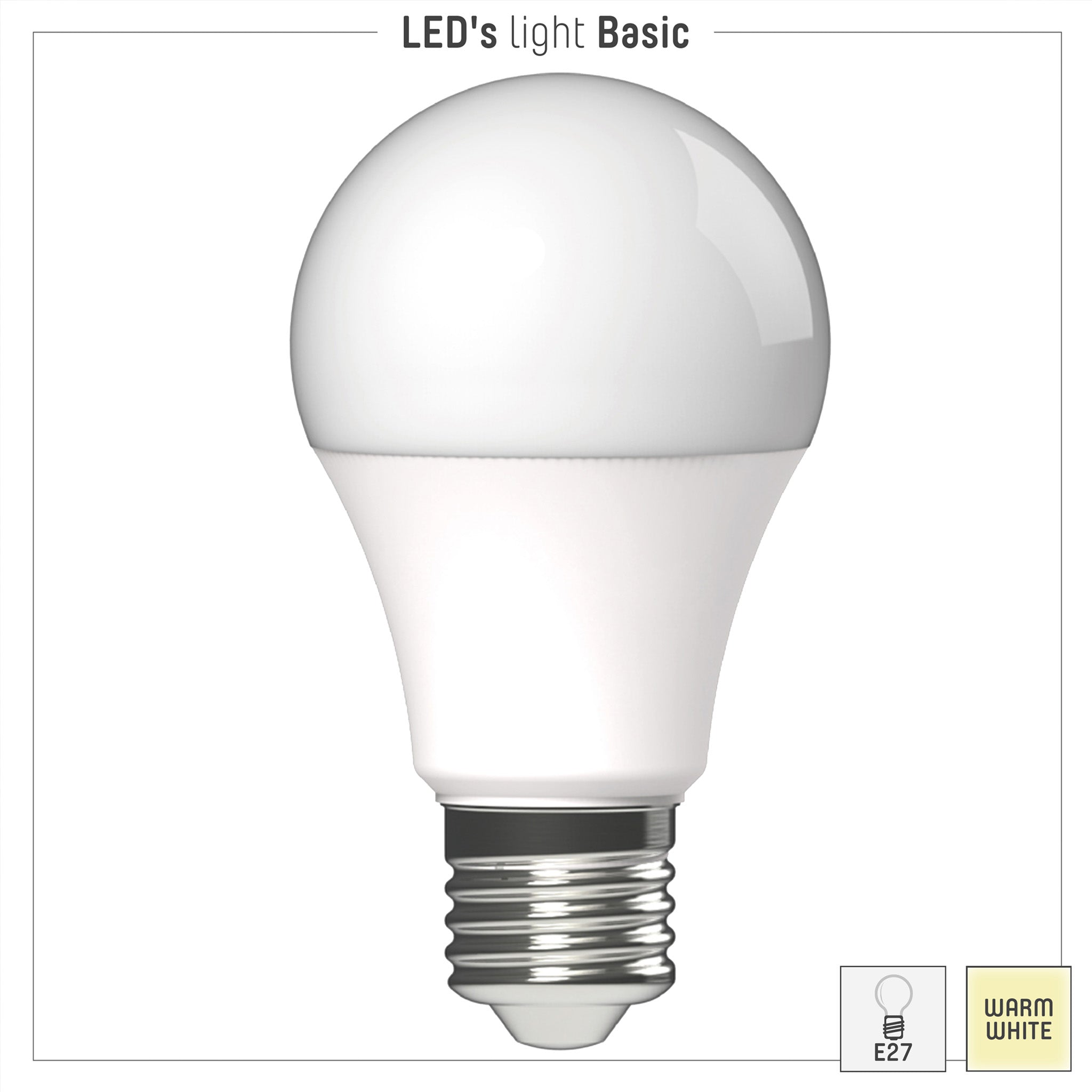LED Lamp E27 - Mat - Warm wit licht - 8.5W vervangt 60W Lichtbronnen LED.nl