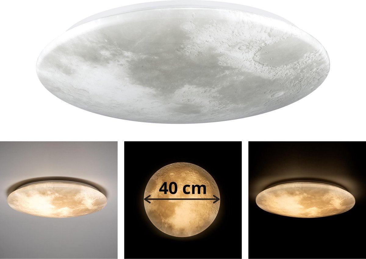 LED Plafondlamp maan voor slaapkamer - 40 cm - Dimbaar met afstandsbediening Plafondlampen LED.nl