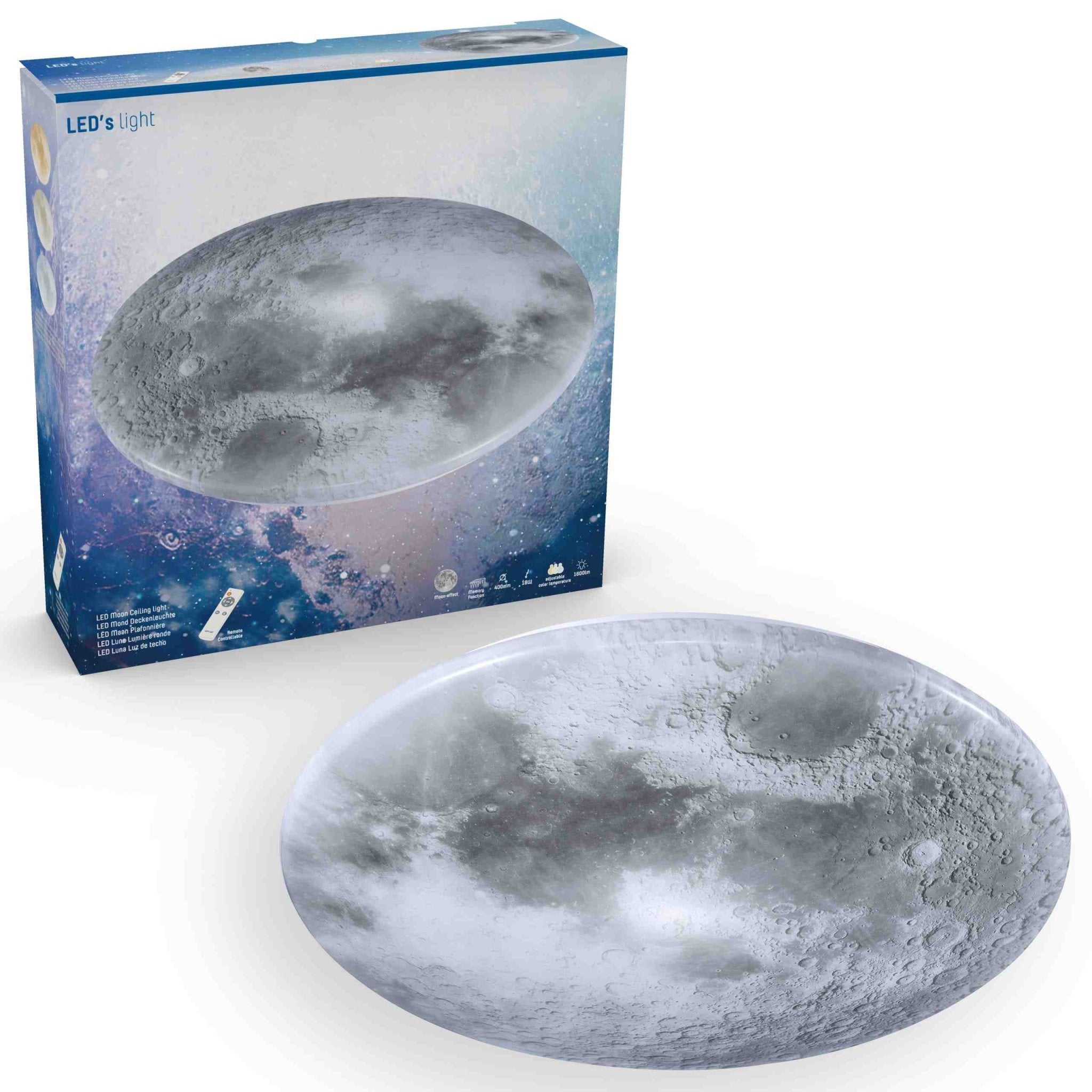 LED Plafondlamp maan voor slaapkamer - 40 cm - Dimbaar met afstandsbediening Plafondlampen LED.nl