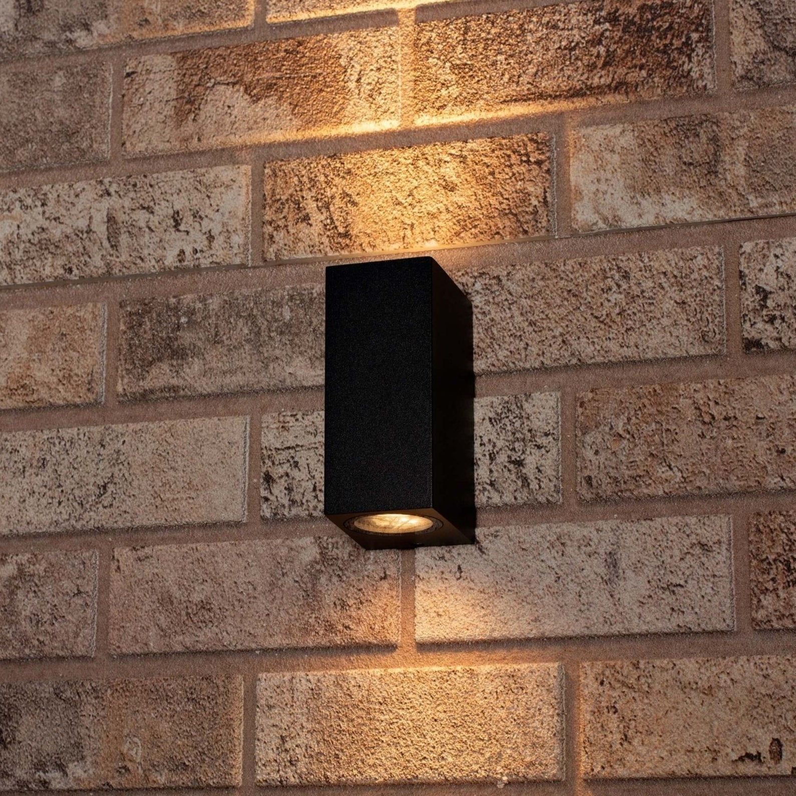 NØRD Up&Down - LED's Light LED Buitenlamp met GU10 fitting - Rechthoek - IP44 - Zwart - Model Milaan Wandlampen LED.nl