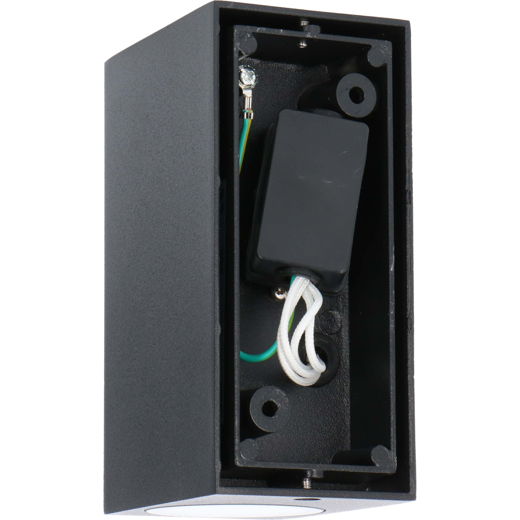 NØRD Up&Down - LED's Light LED Buitenlamp met GU10 fitting - Rechthoek - IP44 - Zwart - Model Milaan Wandlampen LED.nl